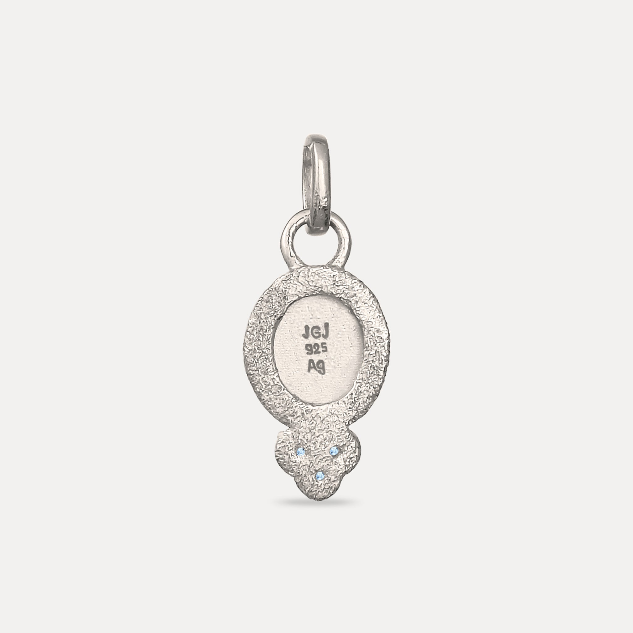 Aquamarine Engravable Trinity Emblem Pendant - Antique