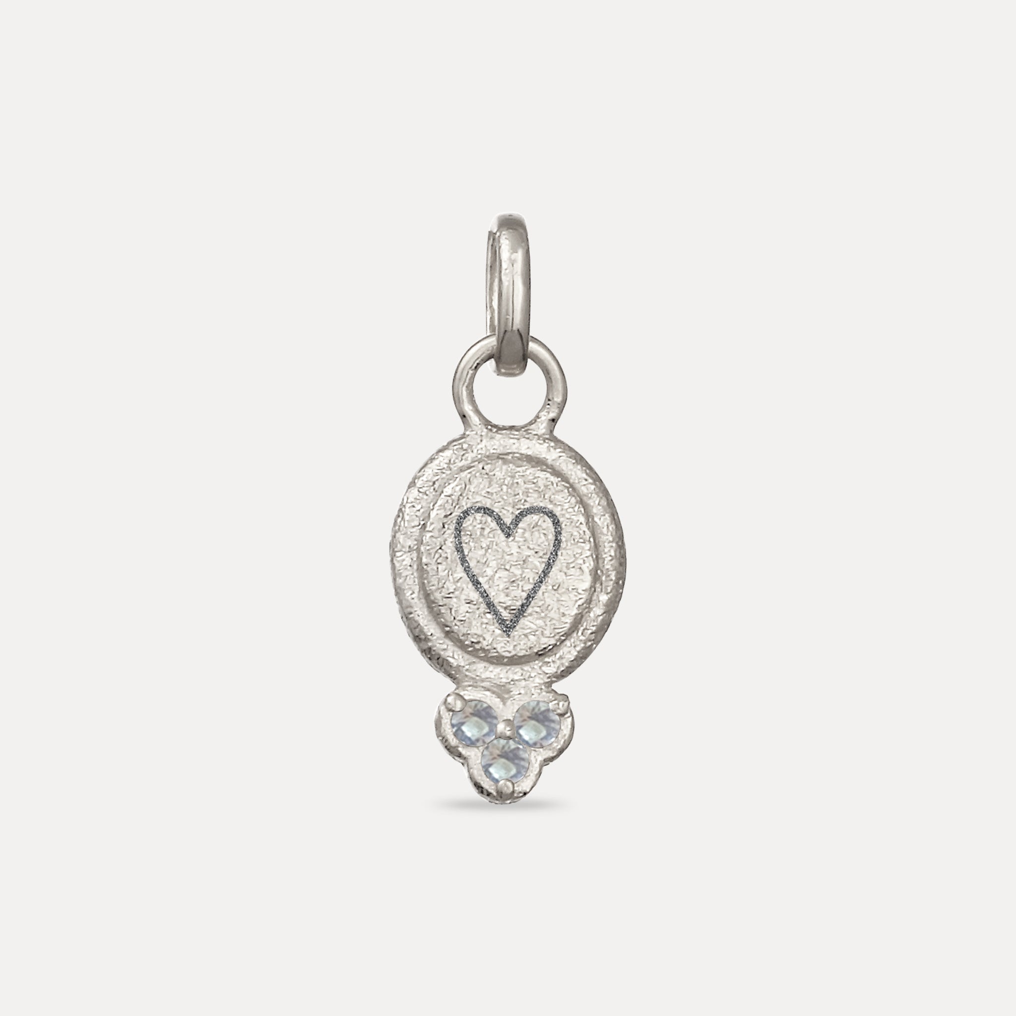 Aquamarine Engravable Trinity Emblem Pendant - Antique