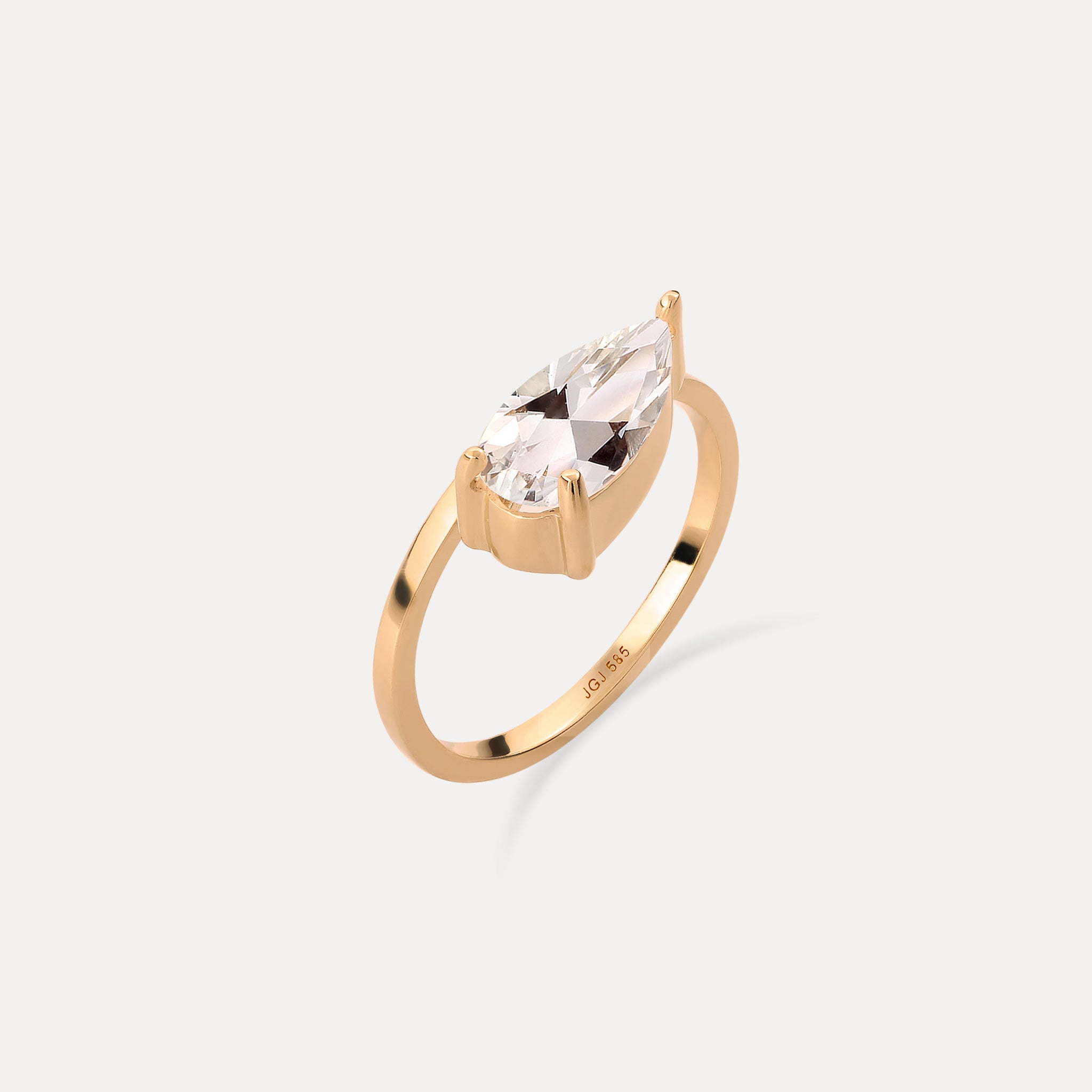 Beryl Balance Drop Ring | 14k Solid Gold