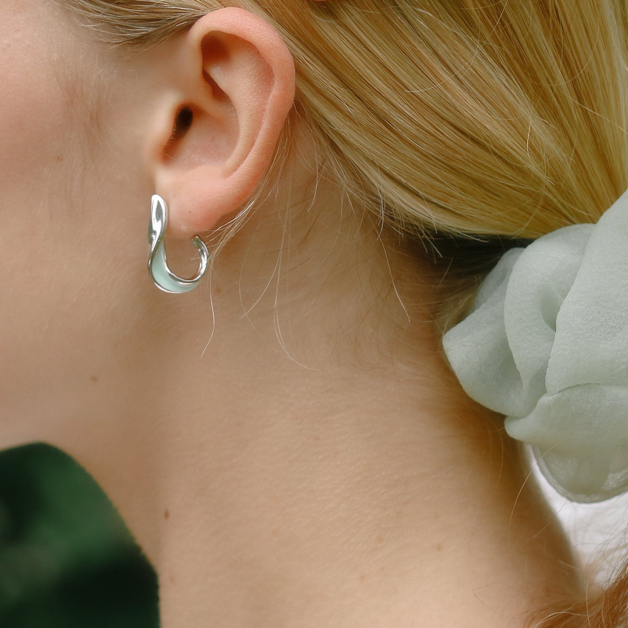Eden Paprika Hoop Earrings Mint