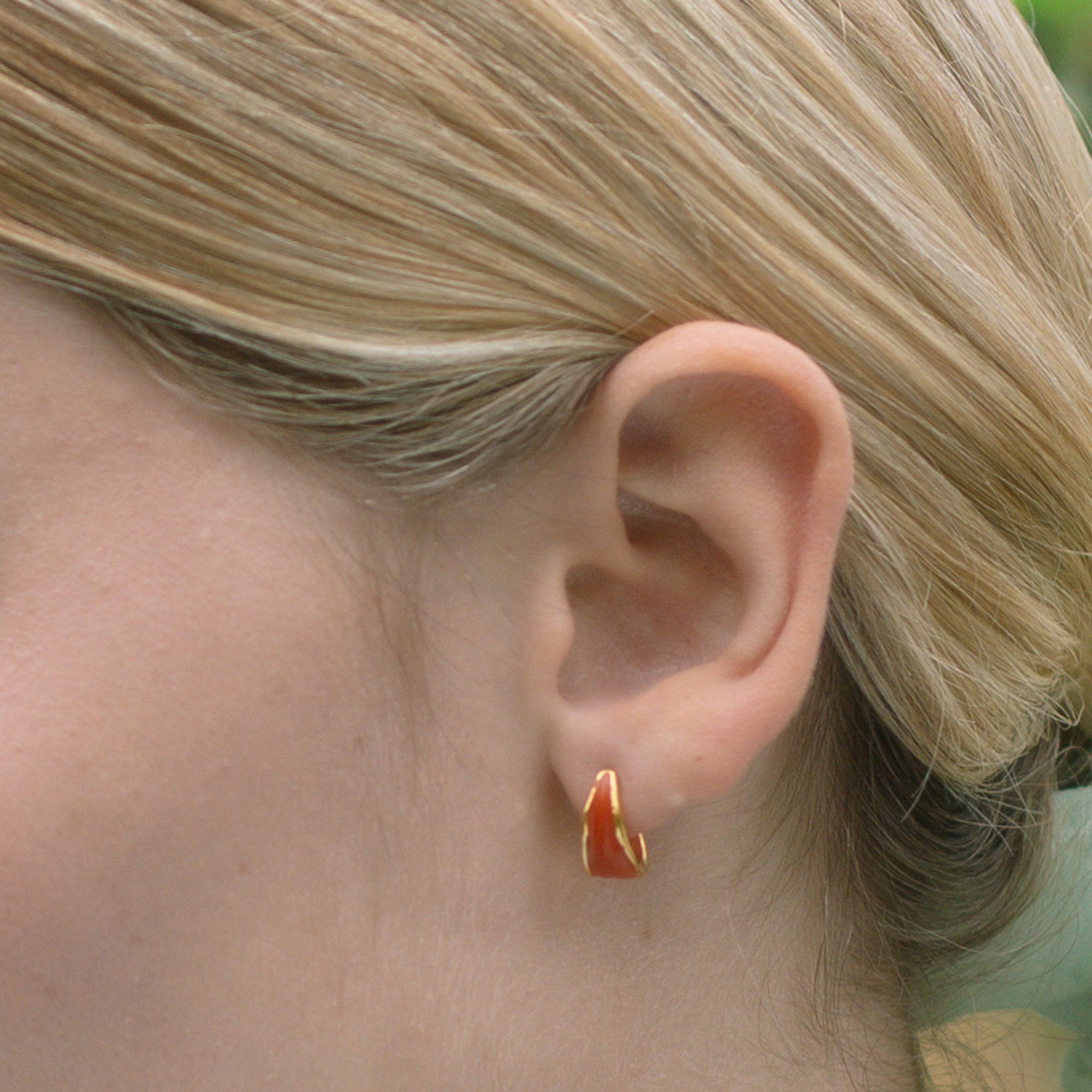 Eden Paprika Small Hoop Earrings Orange