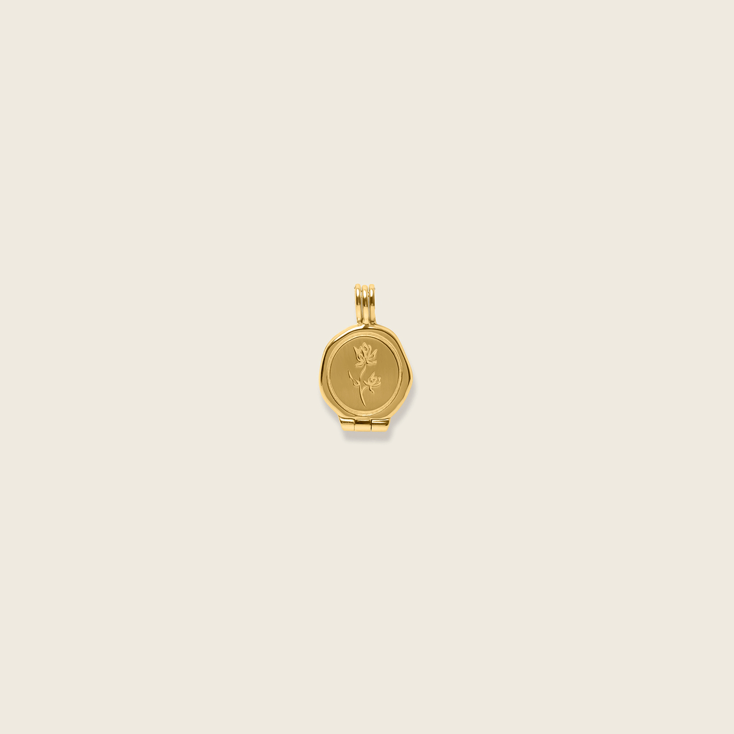 Floral Seal Locket Pendant