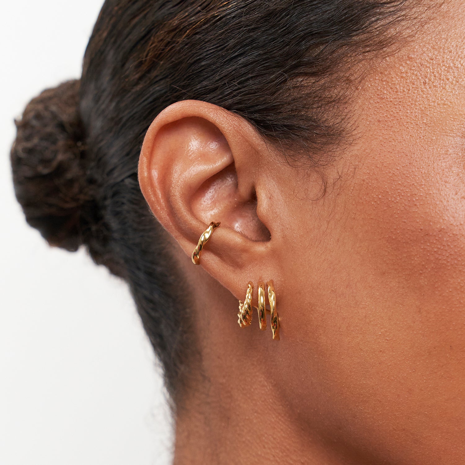 Flux Mini Hoops 14k Solid Gold
