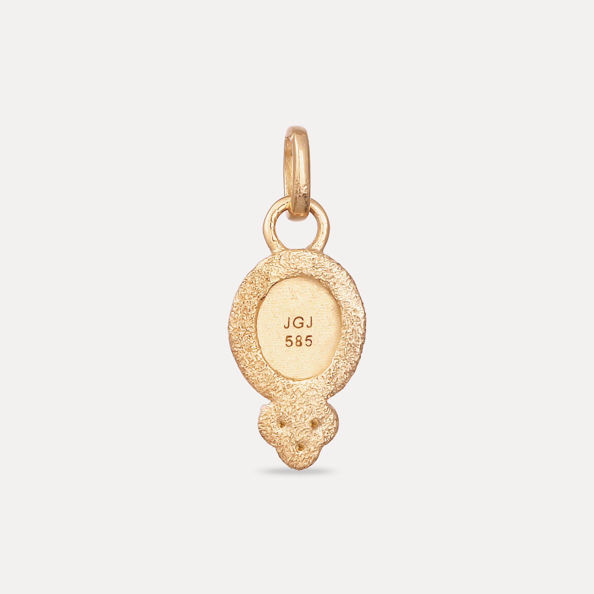 Mandarine Garnet Engravable Trinity Emblem Pendant - Antique | 14k Solid Gold