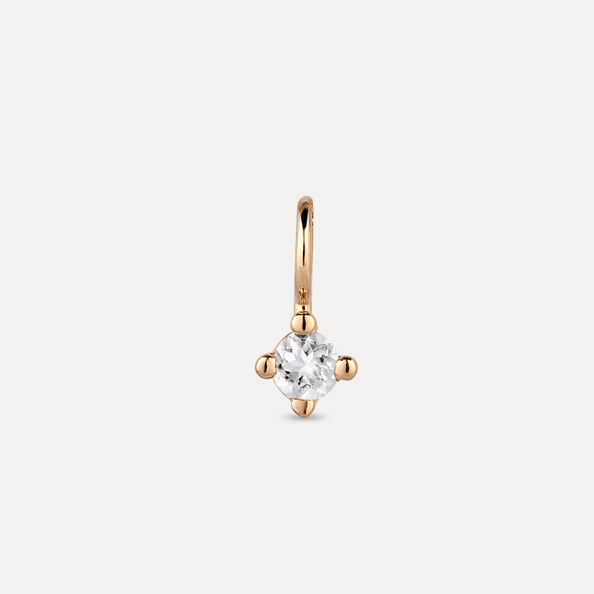 The Minimalist Birthstone Charm Pendant | 14k Solid Gold