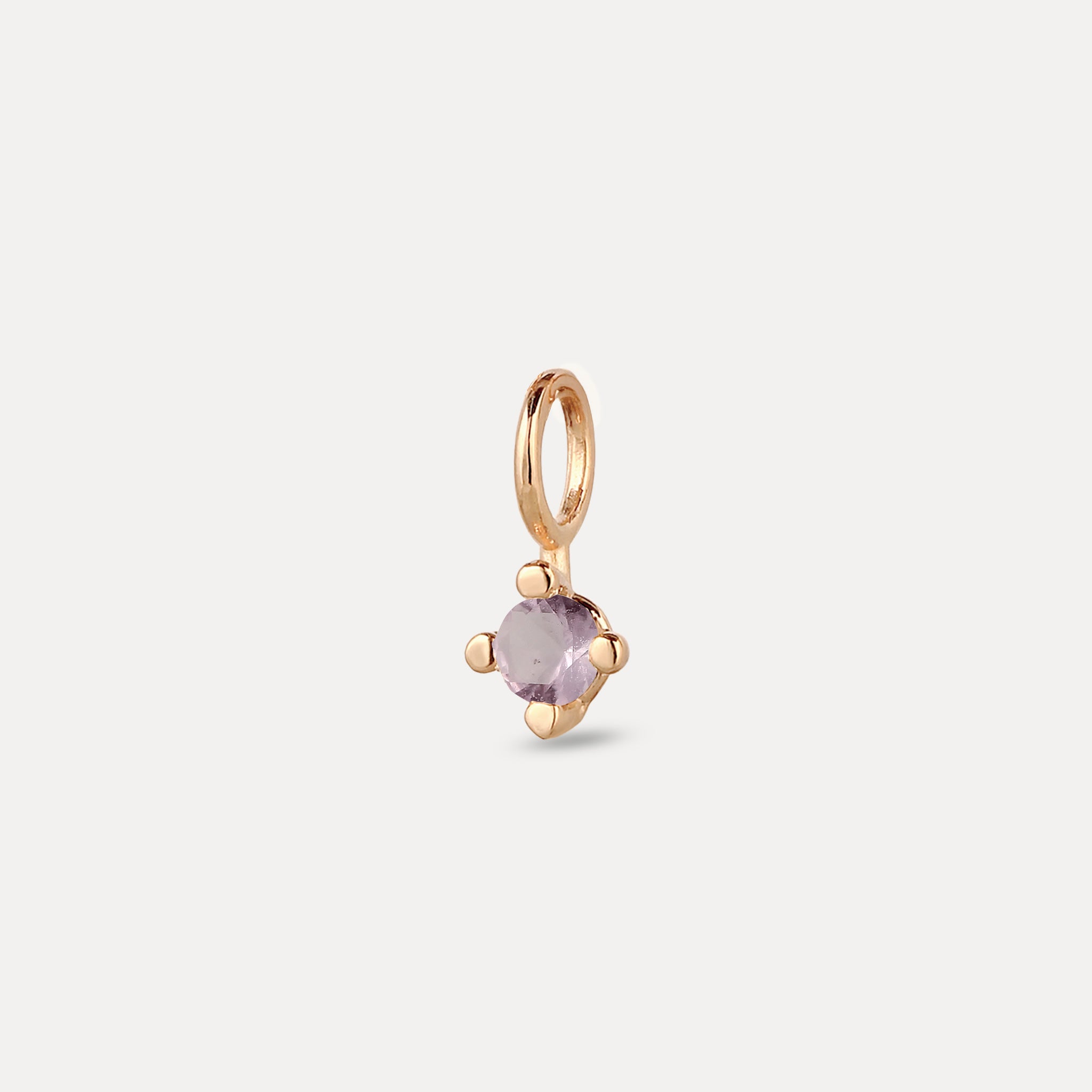 The Minimalist Birthstone Charm Pendant | 14k Solid Gold