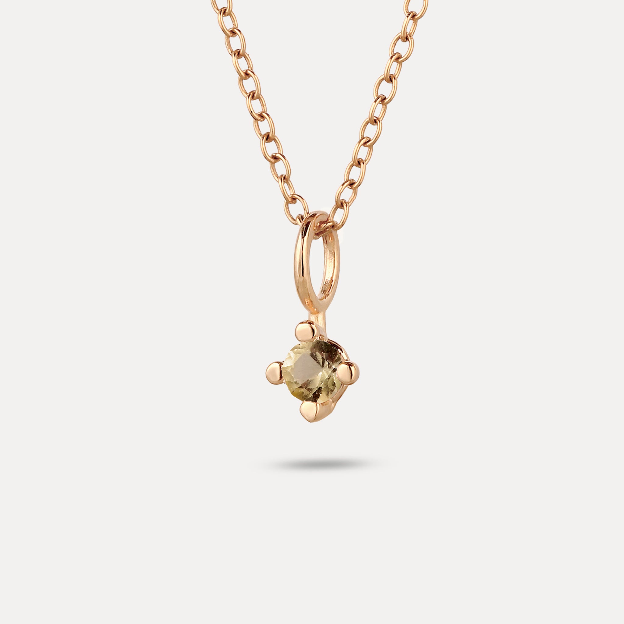 The Minimalist Birthstone Charm Pendant | 14k Solid Gold