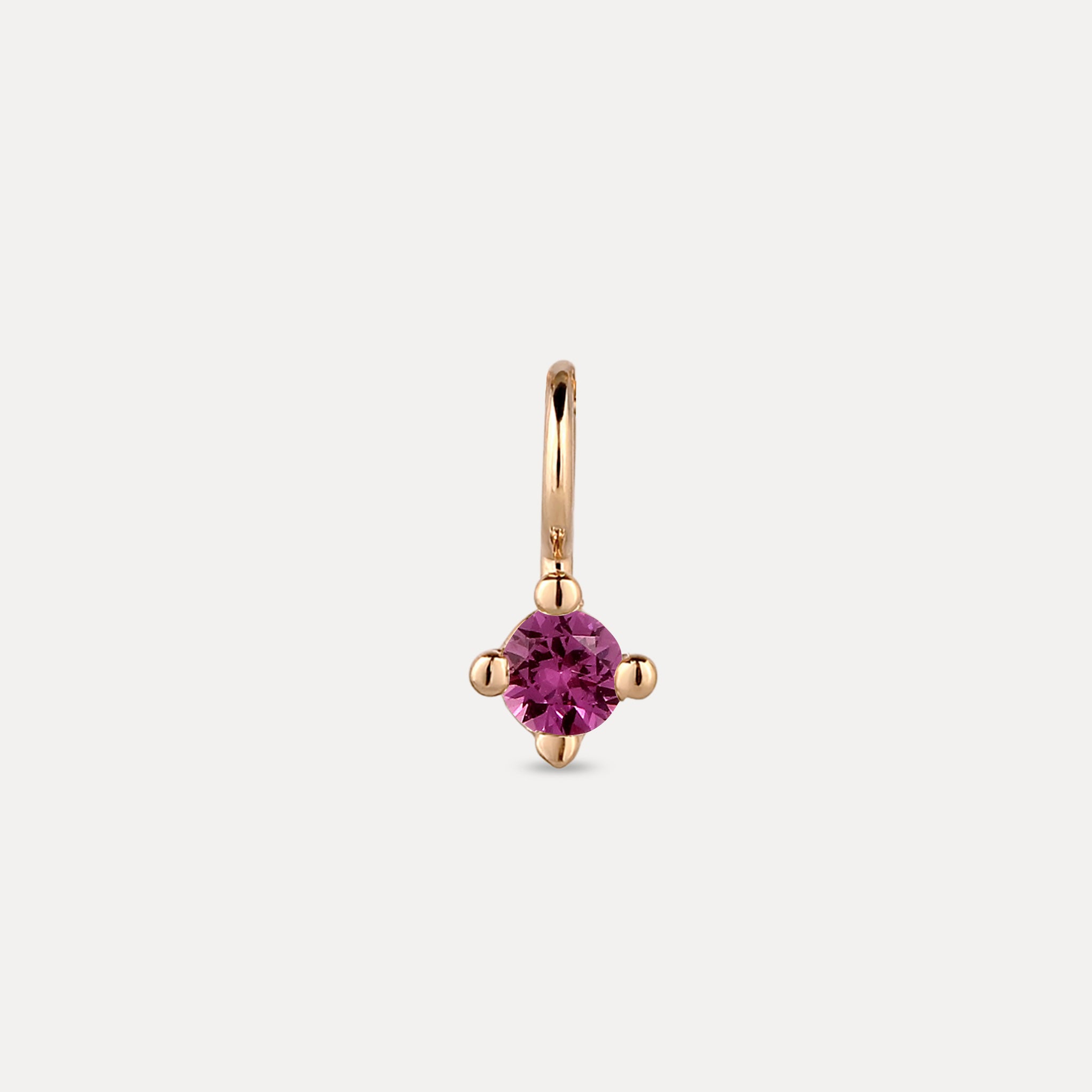The Minimalist Birthstone Charm Pendant | 14k Solid Gold