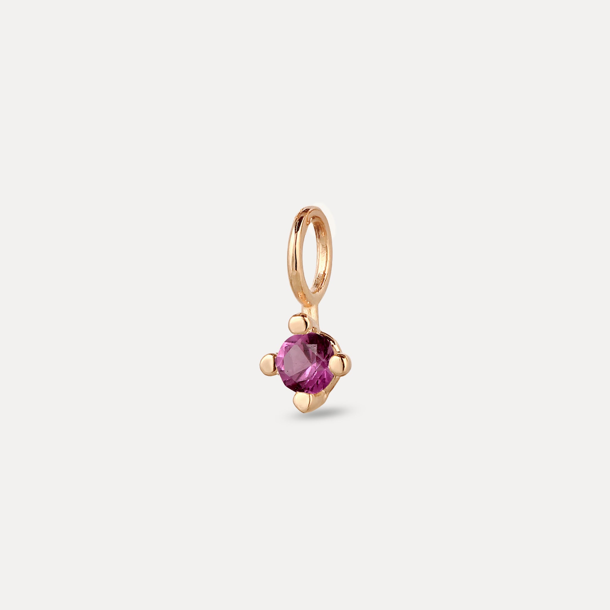 The Minimalist Birthstone Charm Pendant | 14k Solid Gold