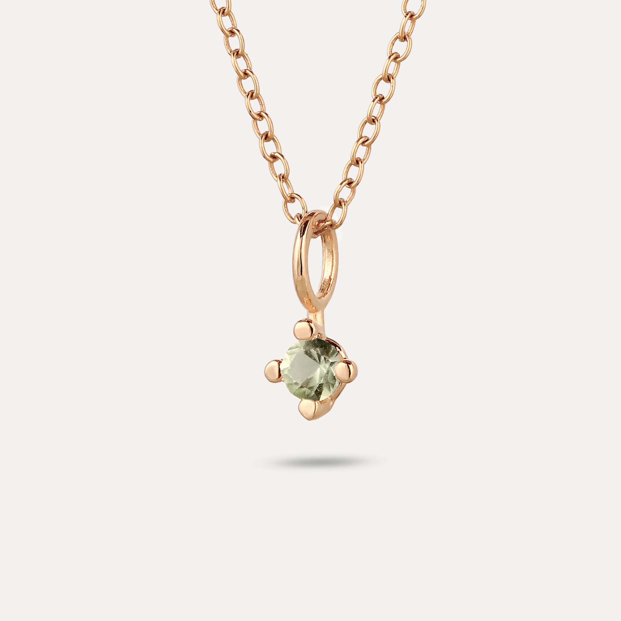 The Minimalist Birthstone Charm Pendant | 14k Solid Gold