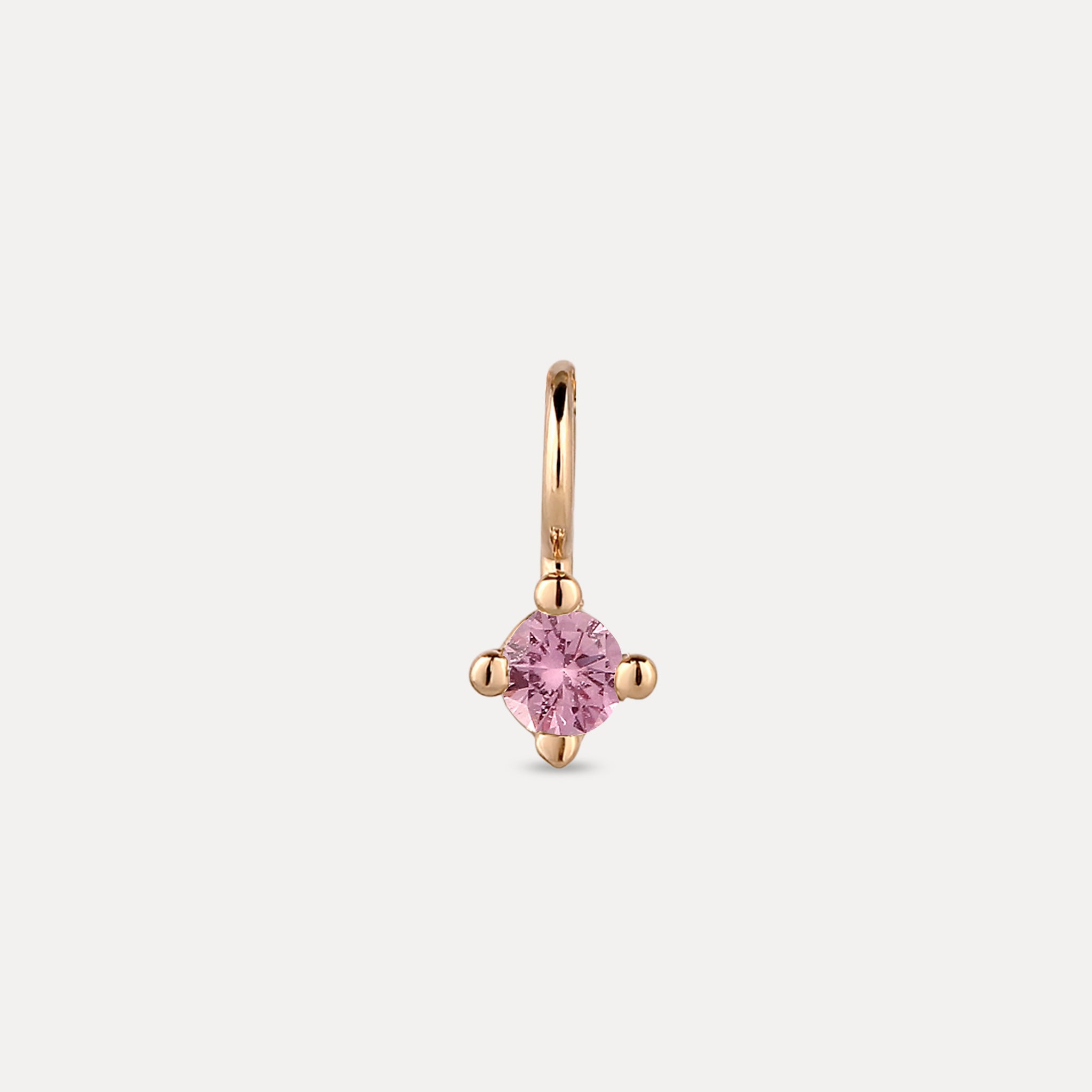The Minimalist Birthstone Charm Pendant | 14k Solid Gold