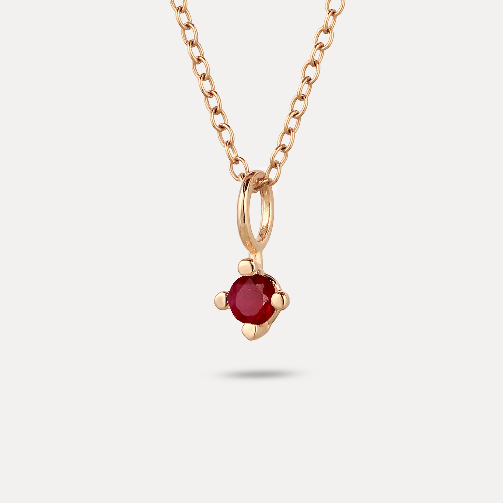 The Minimalist Birthstone Charm Pendant | 14k Solid Gold