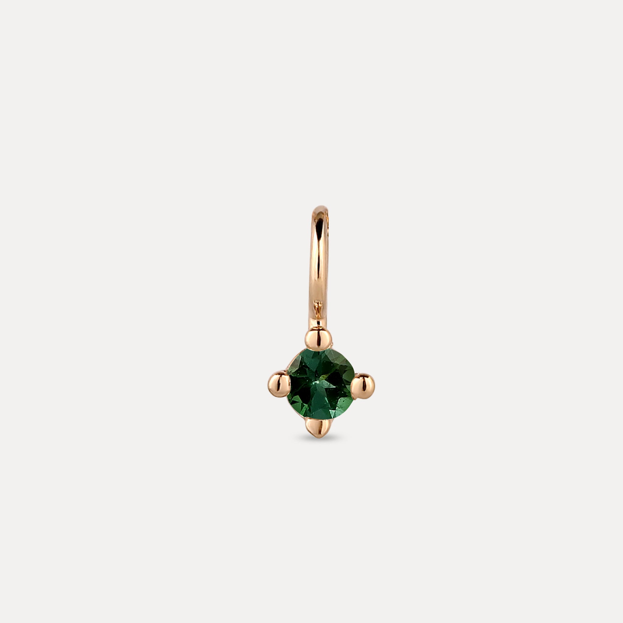 The Minimalist Birthstone Charm Pendant | 14k Solid Gold