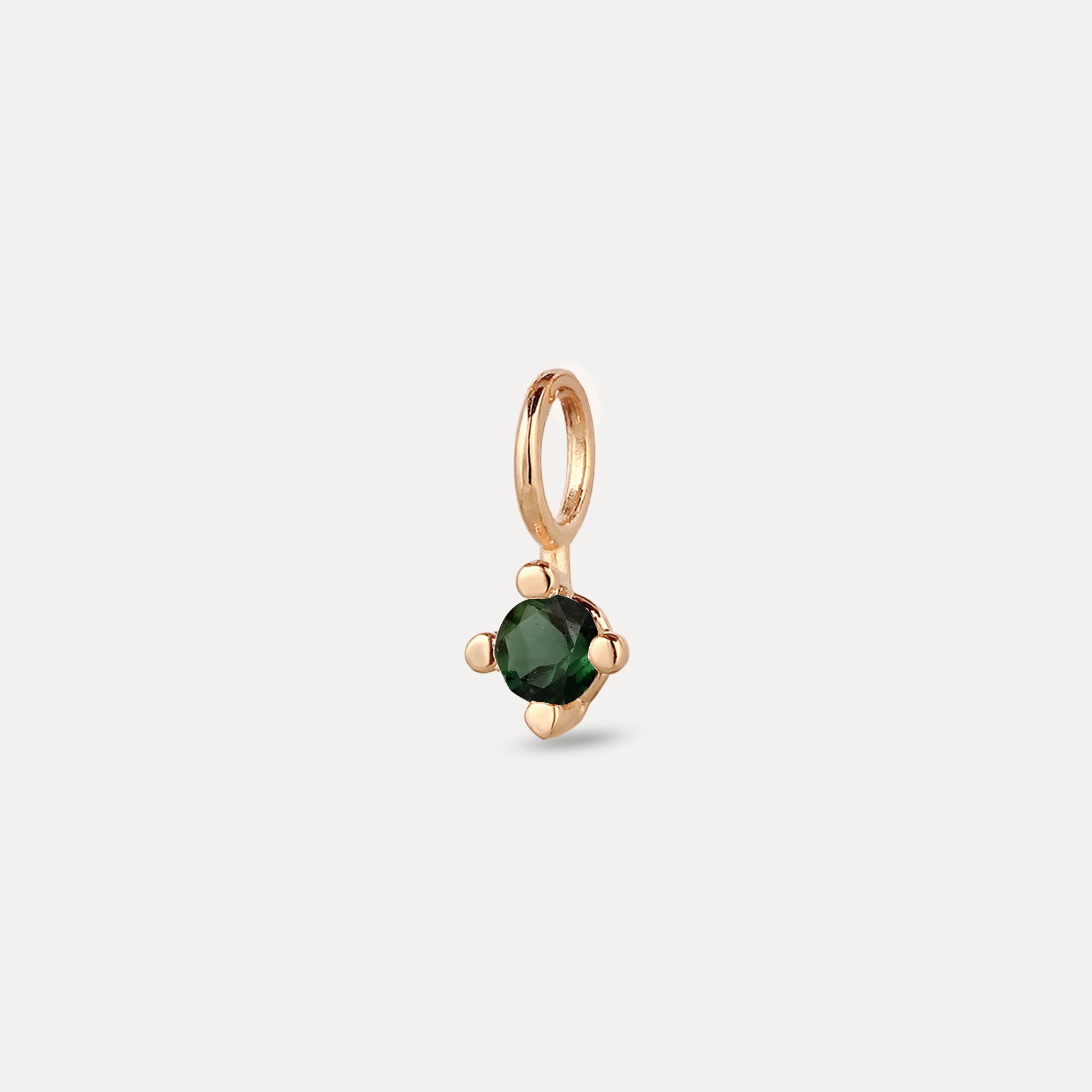 The Minimalist Birthstone Charm Pendant | 14k Solid Gold