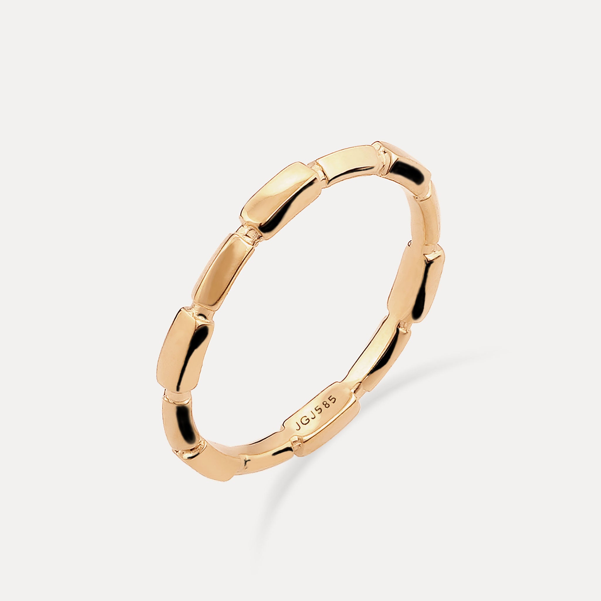 Offset Brick Ring | 14k Solid Gold