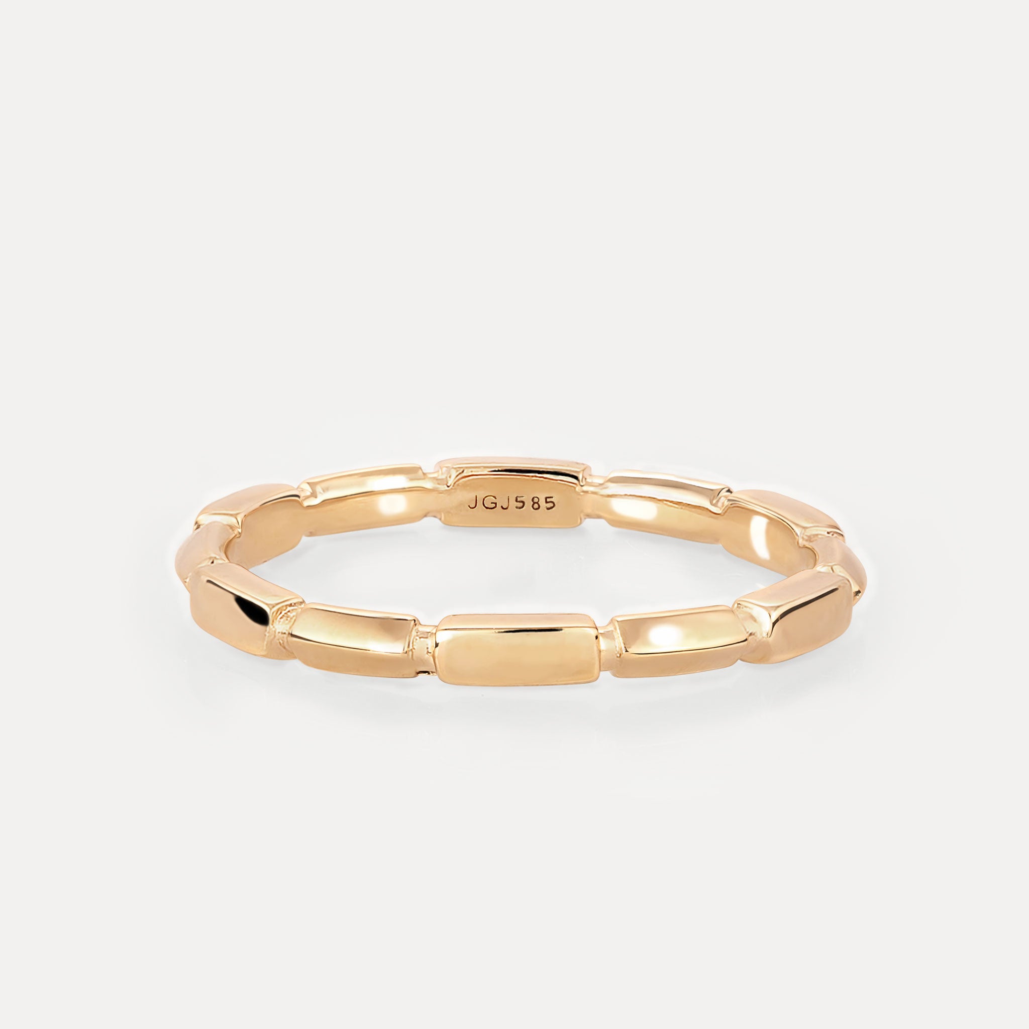 Offset Brick Ring | 14k Solid Gold