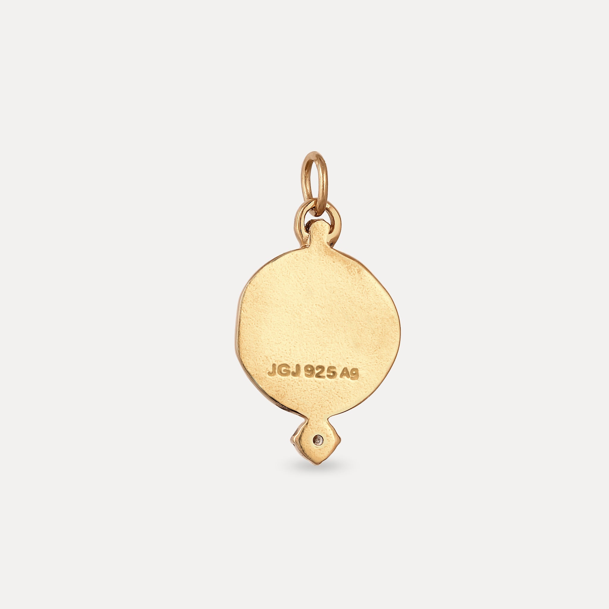 White Sapphire Engravable Fluid Medallion Pendant – Glossy