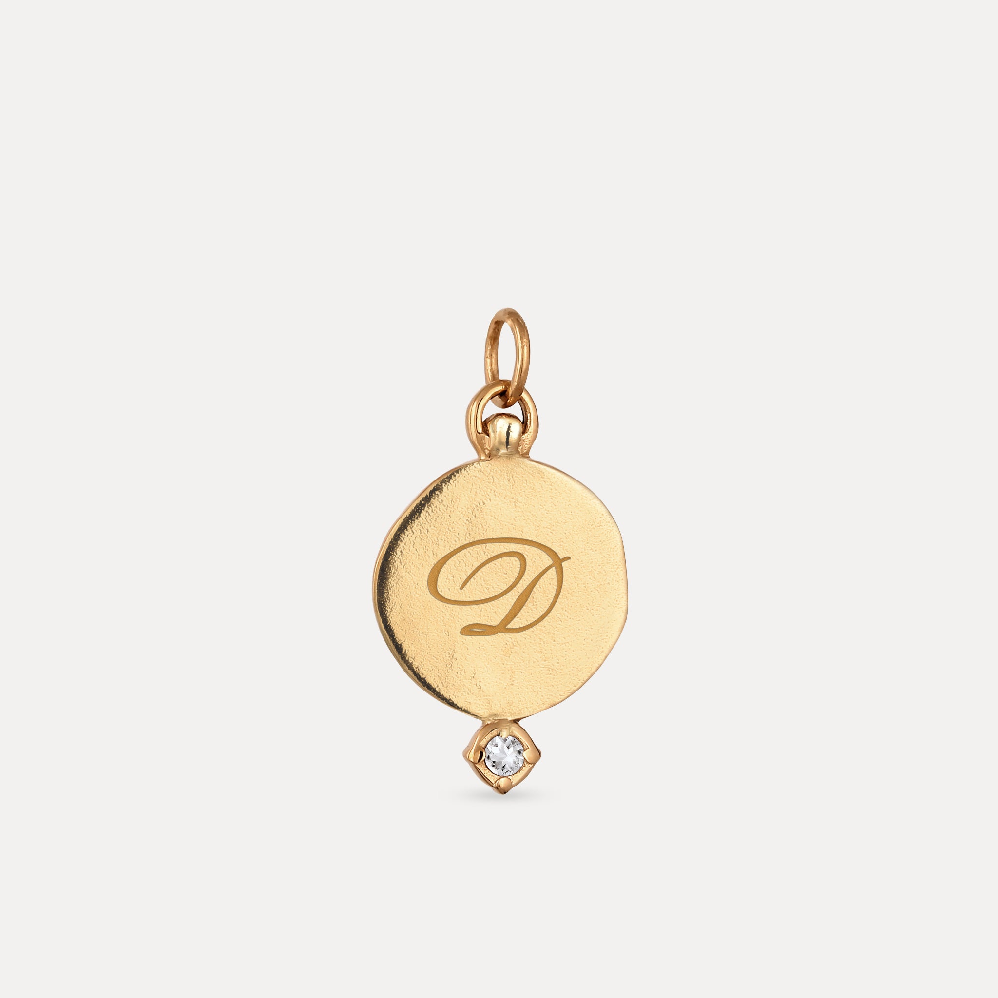White Sapphire Engravable Fluid Medallion Pendant – Glossy