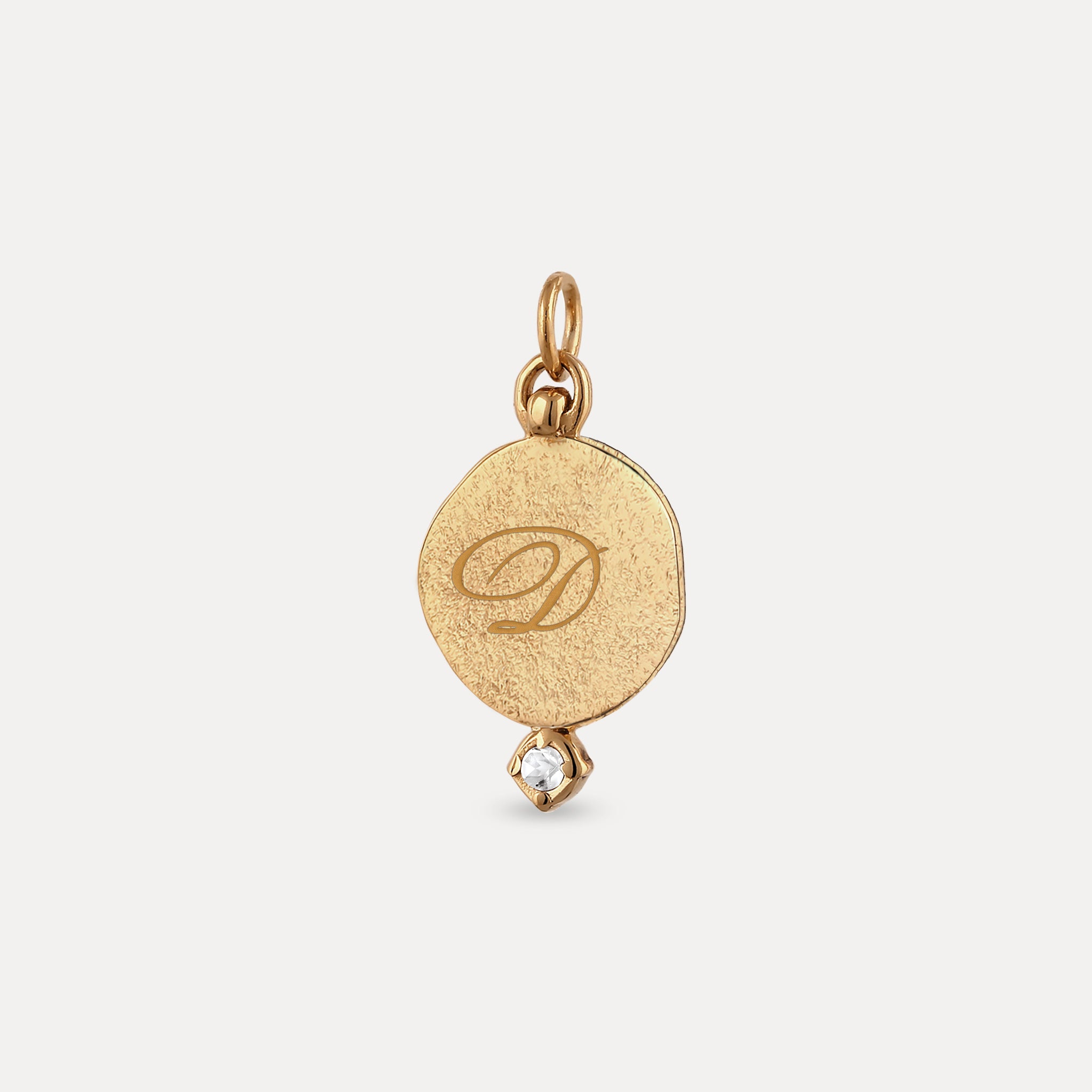 White Sapphire Engravable Fluid Medaillon Pendant - Matte