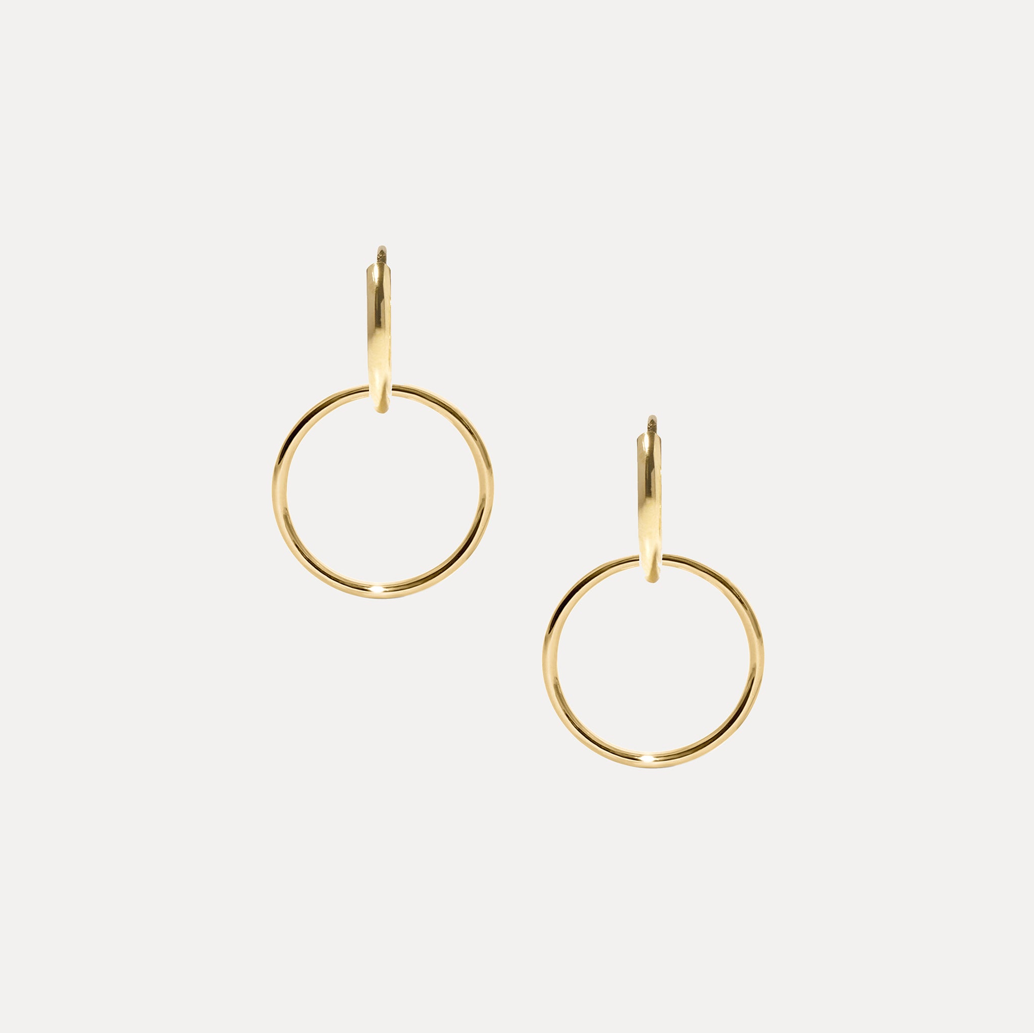Basic Double Hoop Earrings | 14k Gold