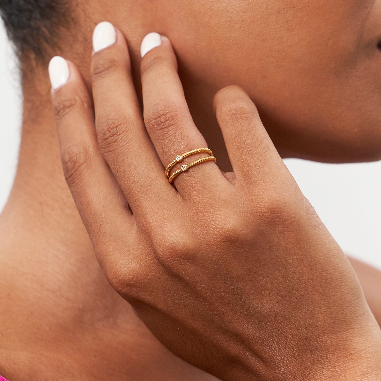 Snake Tail Solitaire Ring White Sapphire