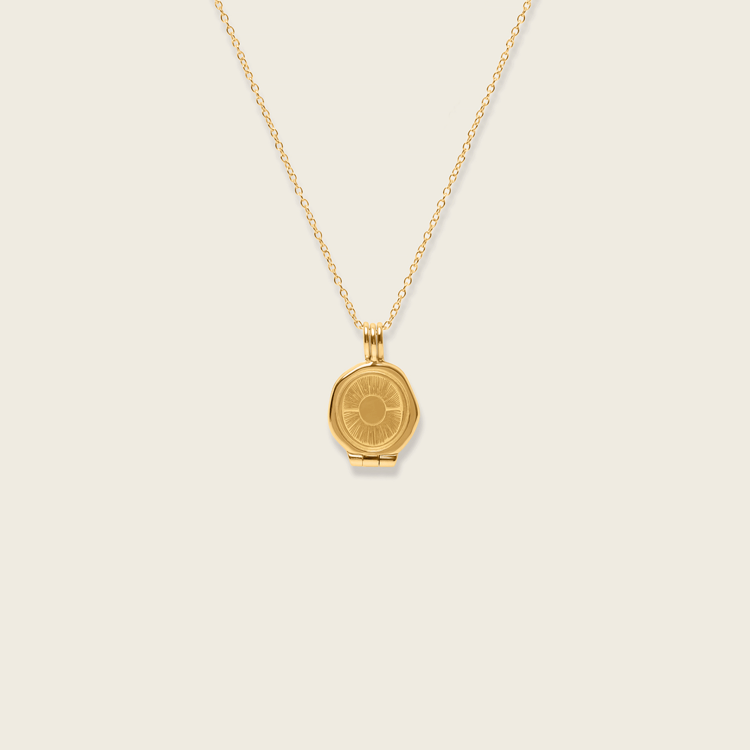 Sun Seal Locket Necklace