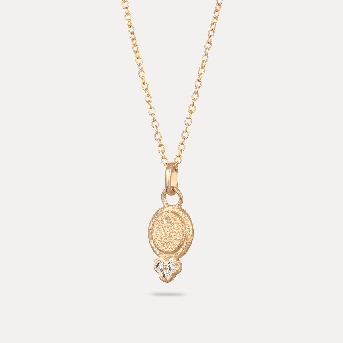 Weißer Saphir Trinity Emblem Anhänger - Antique | 585 Gold