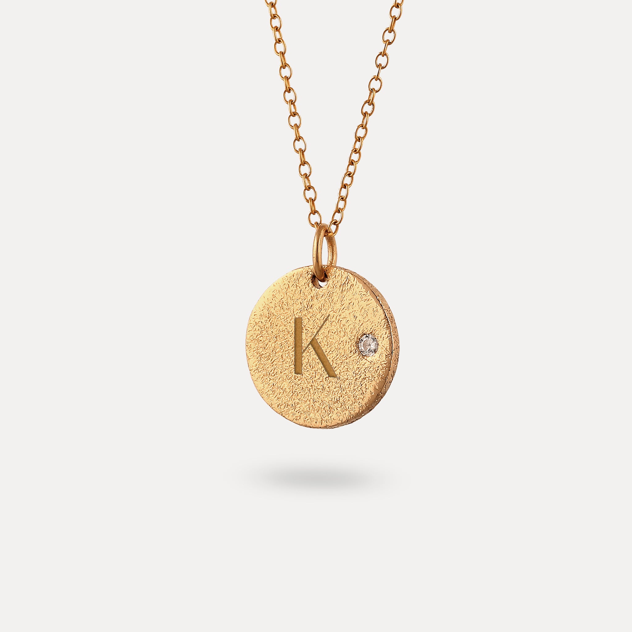 White Sapphire Engravable Plate Pendant - Antique