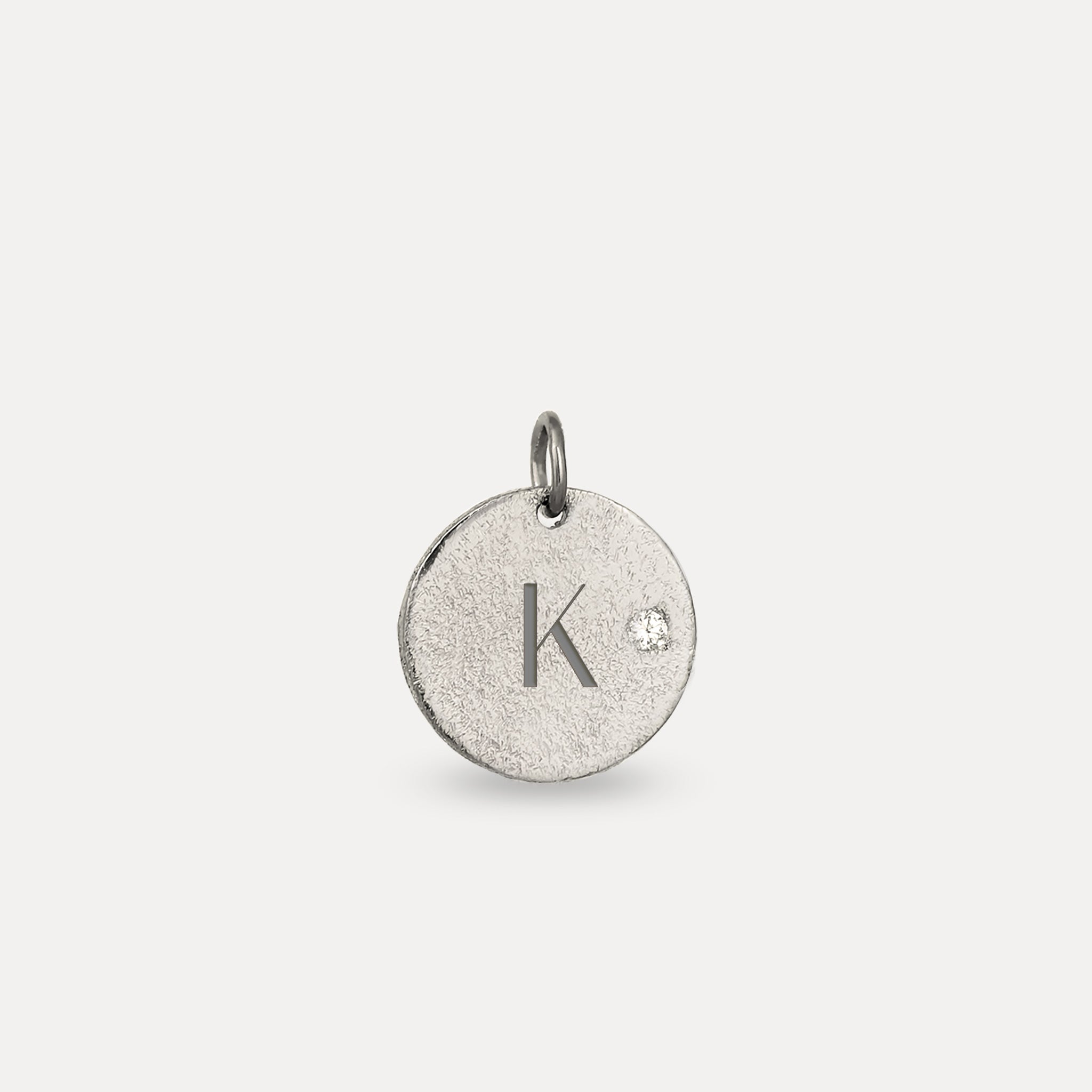 White Sapphire Engravable Plate Pendant - Antique
