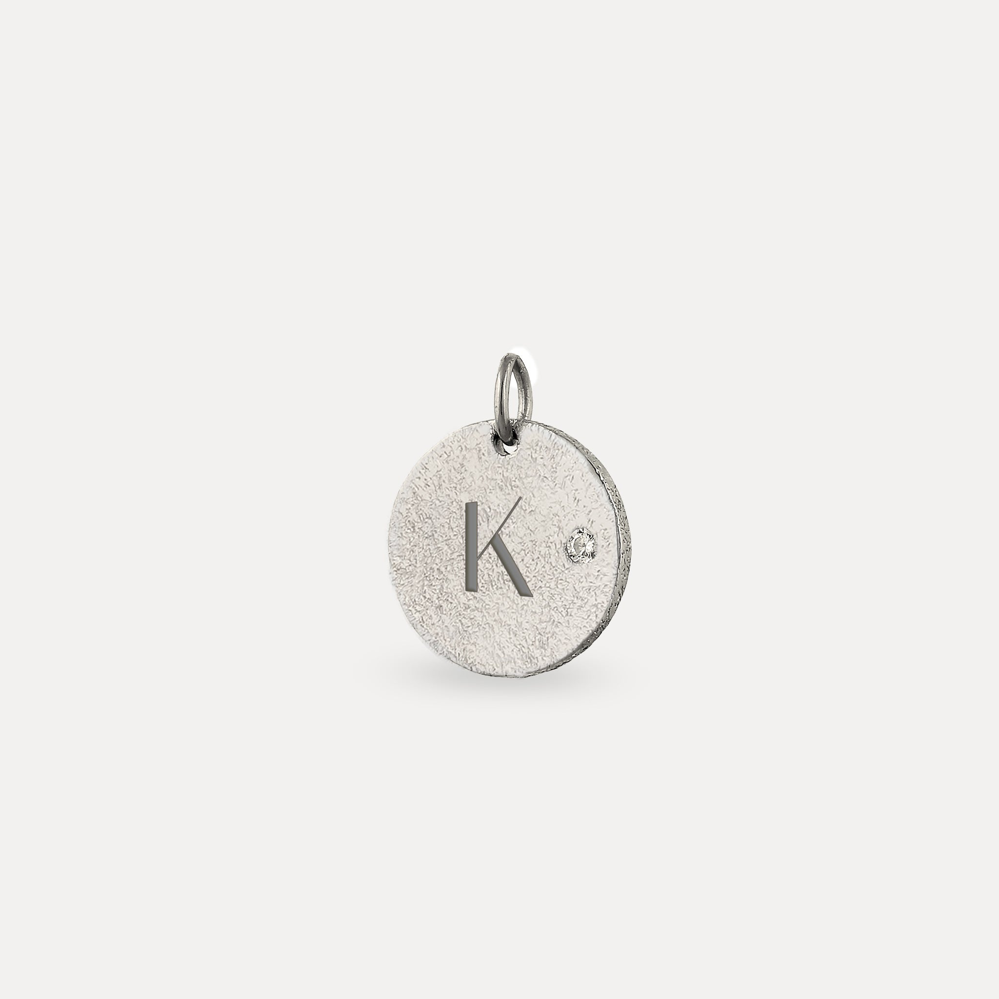 White Sapphire Engravable Plate Pendant - Antique