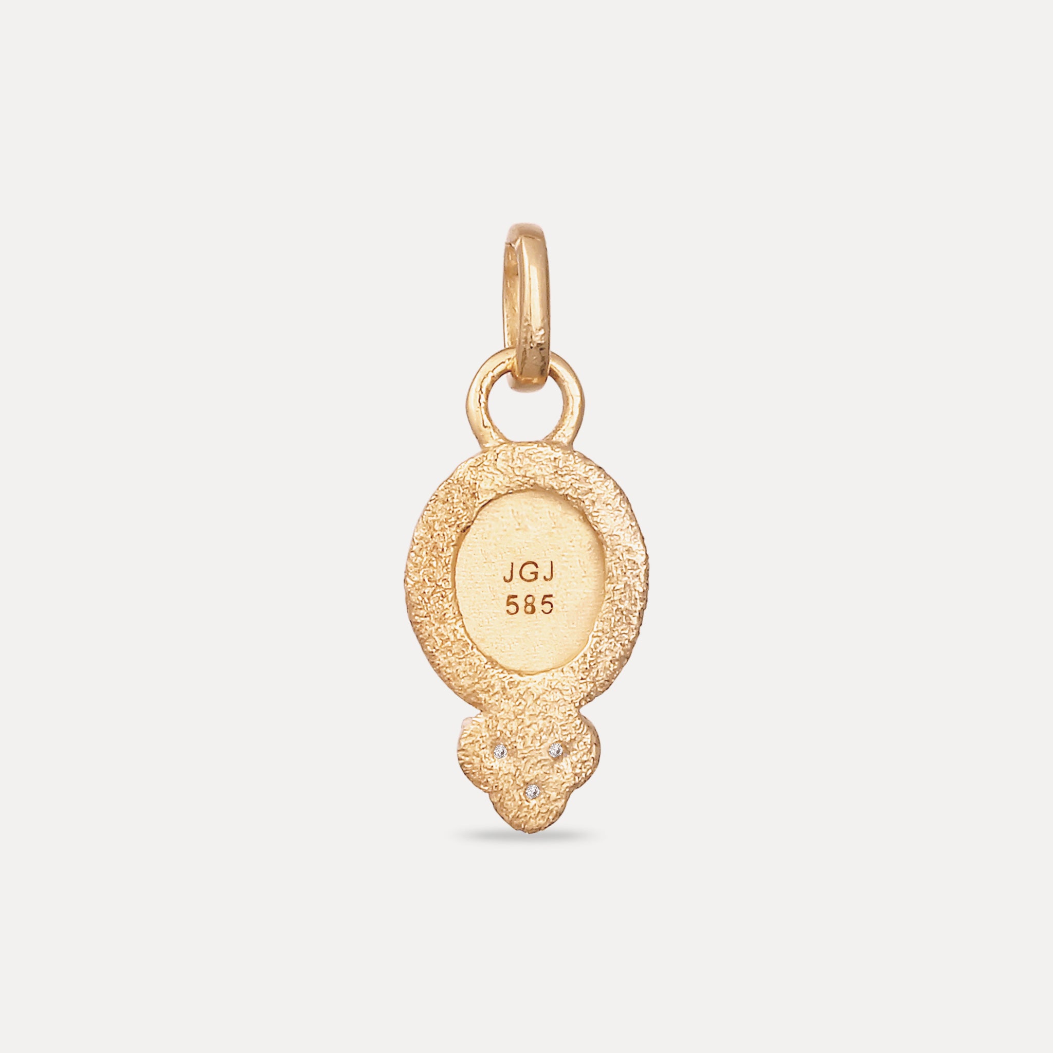 White Sapphire Engravable Trinity Emblem Pendant - Antique | 14k Solid Gold