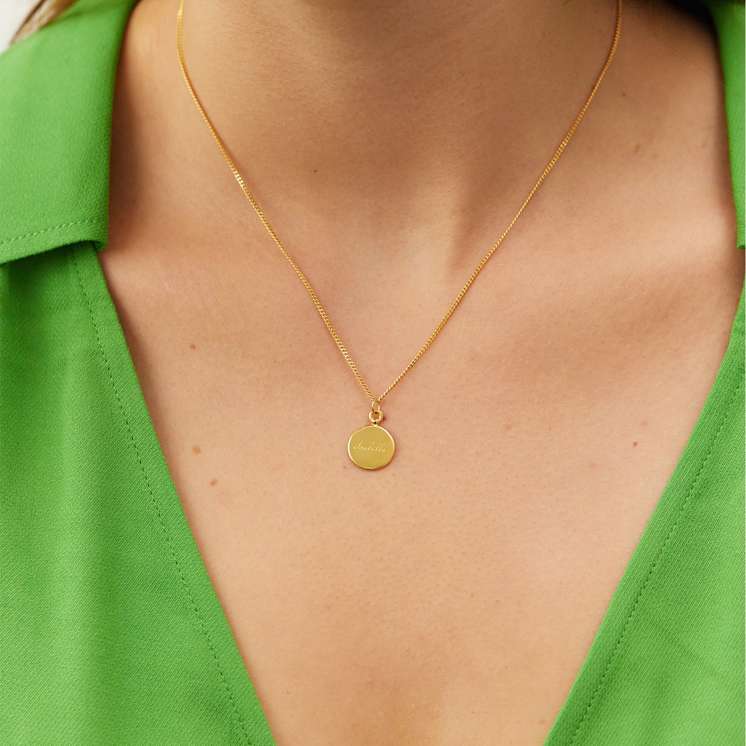Engravable Fluid Medallion Pendant - Glossy