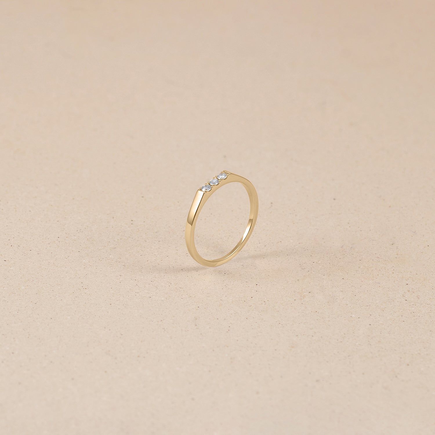 Diamond Pavé Bar Ring | 14k Gold