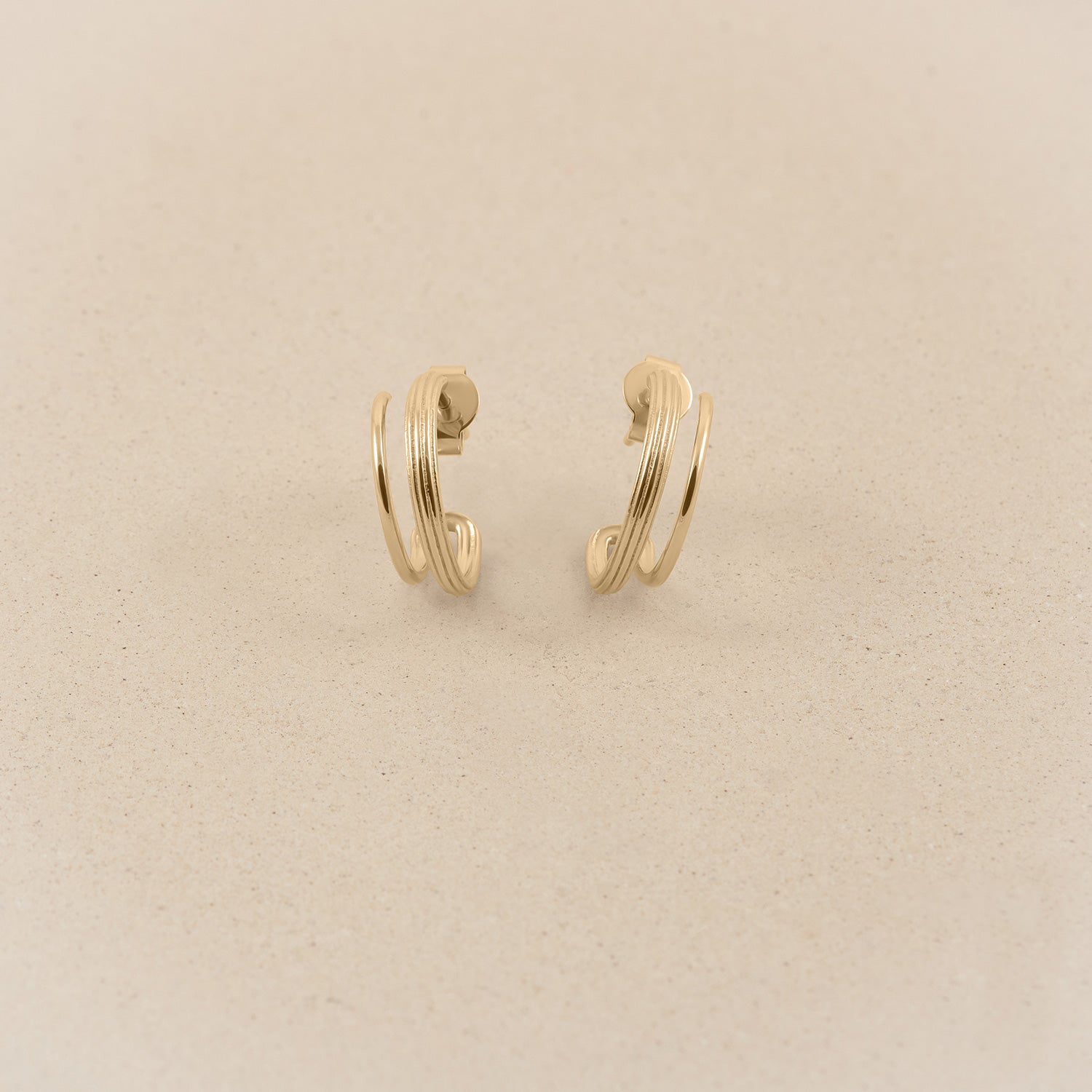 Mini Duo Hoop Earrings | 14k Gold
