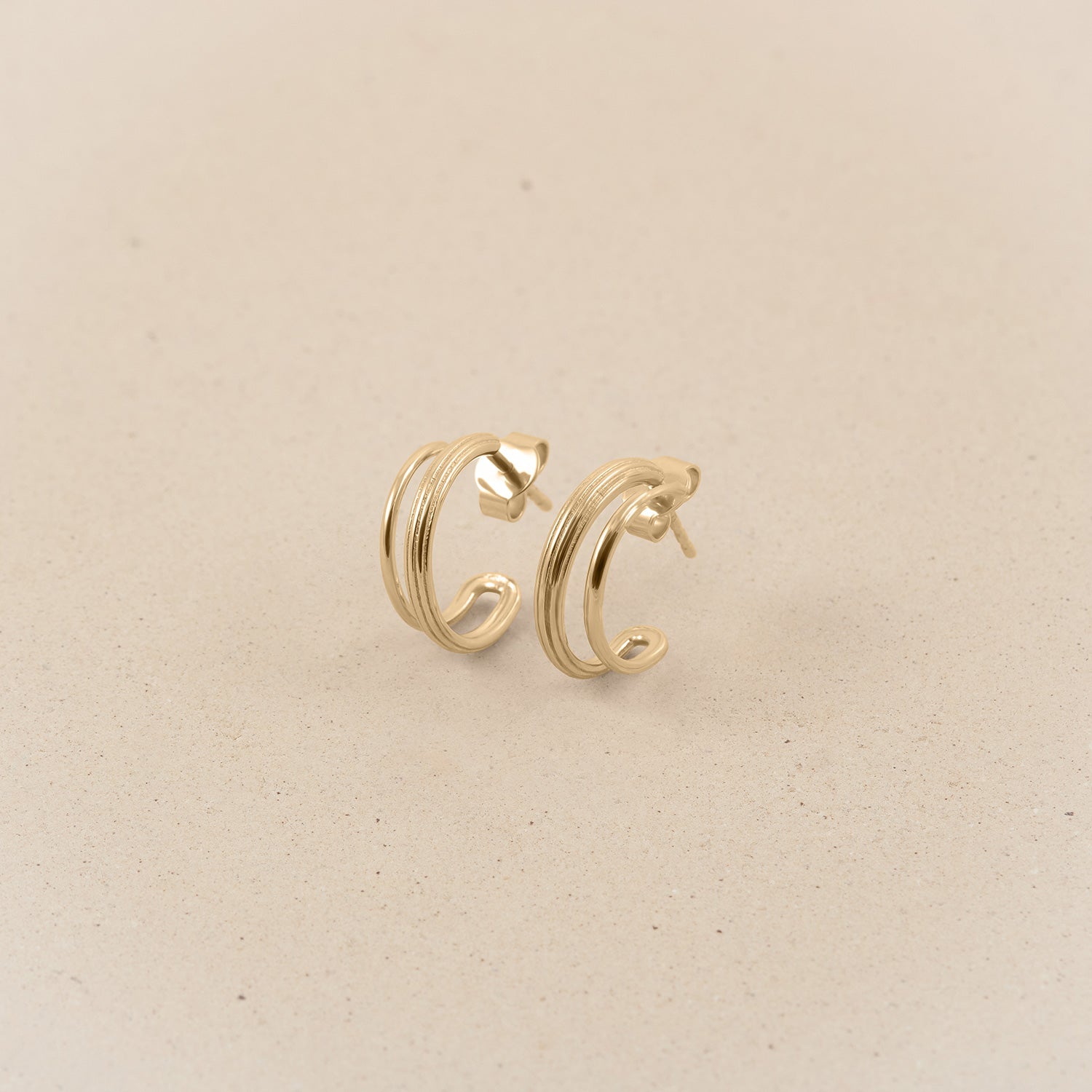 Mini Duo Hoop Earrings | 14k Gold