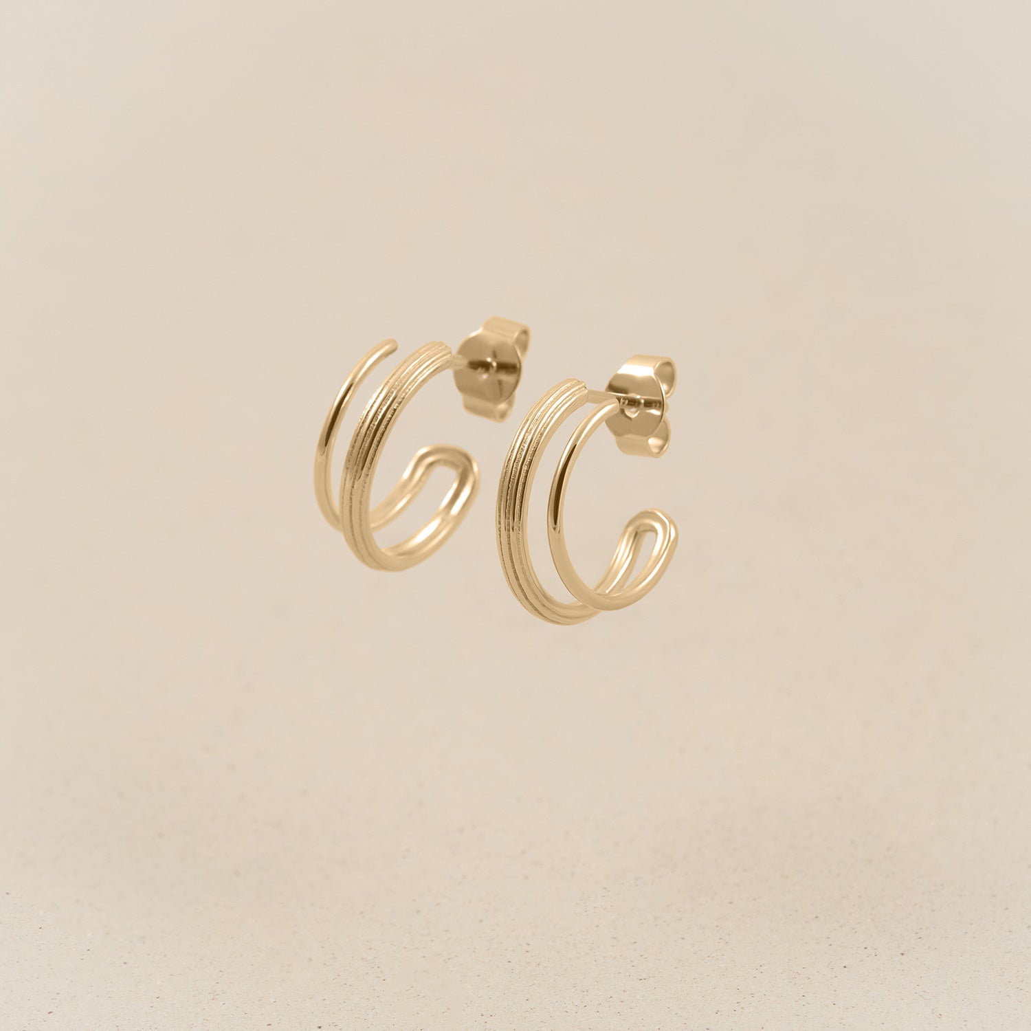 Mini Duo Hoop Earrings | 14k Gold