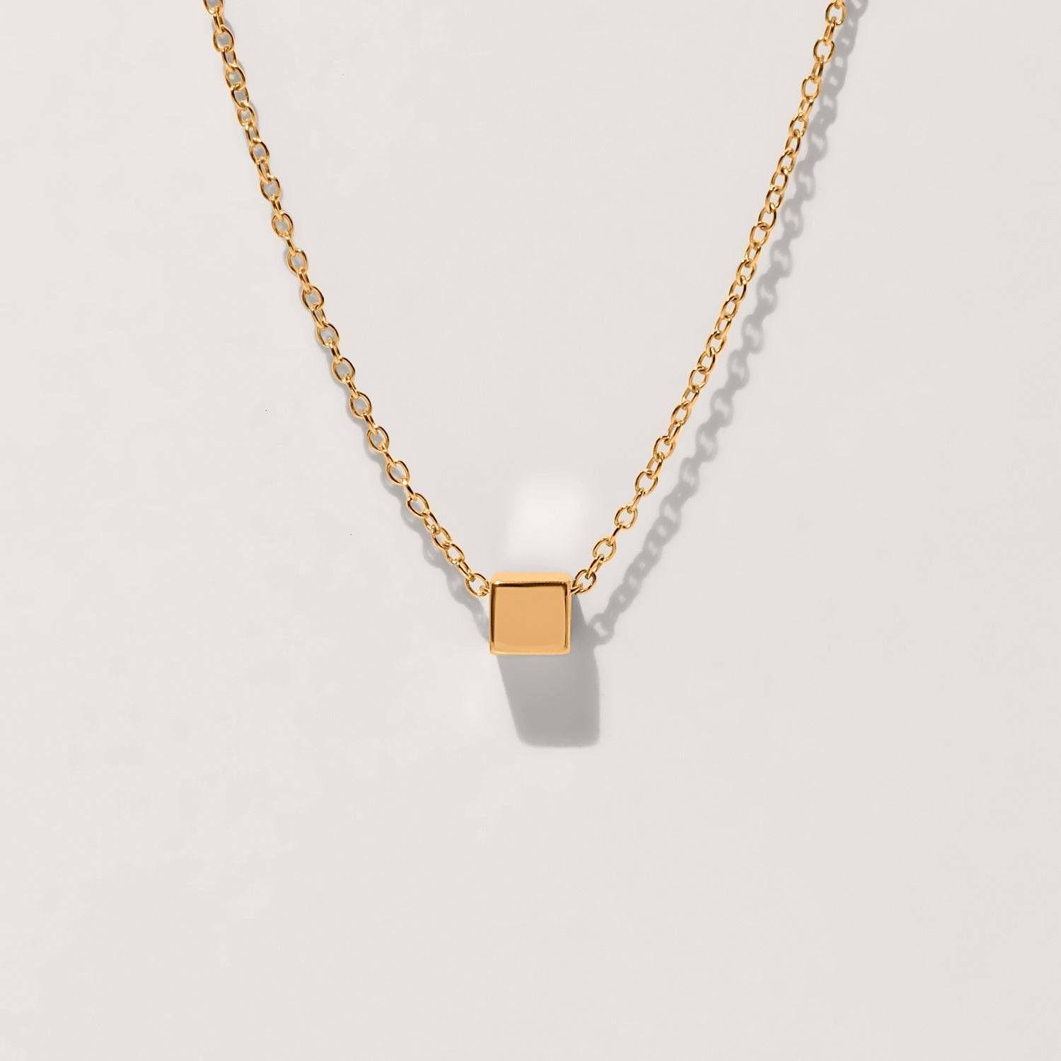 Cube with Anchor Chain Necklace