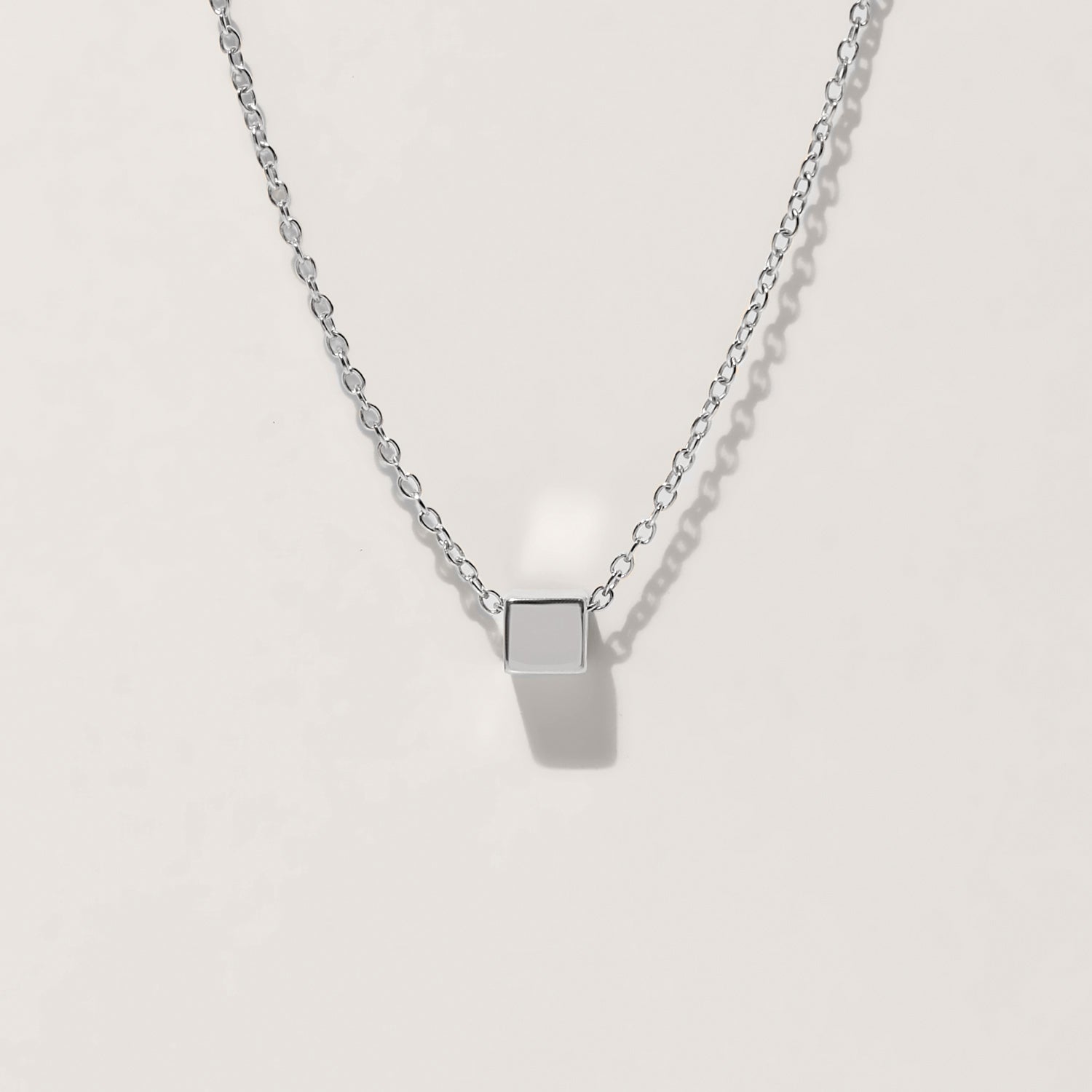Cube with Anchor Chain Necklace