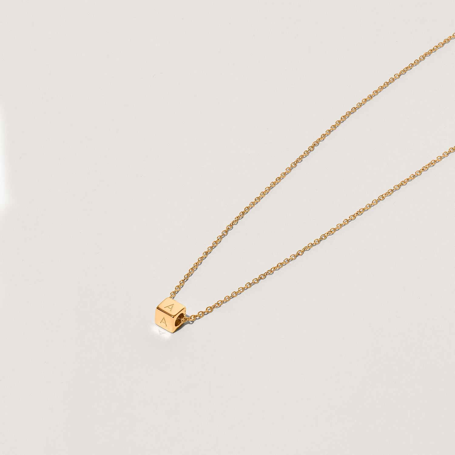 Cube with Anchor Chain Necklace