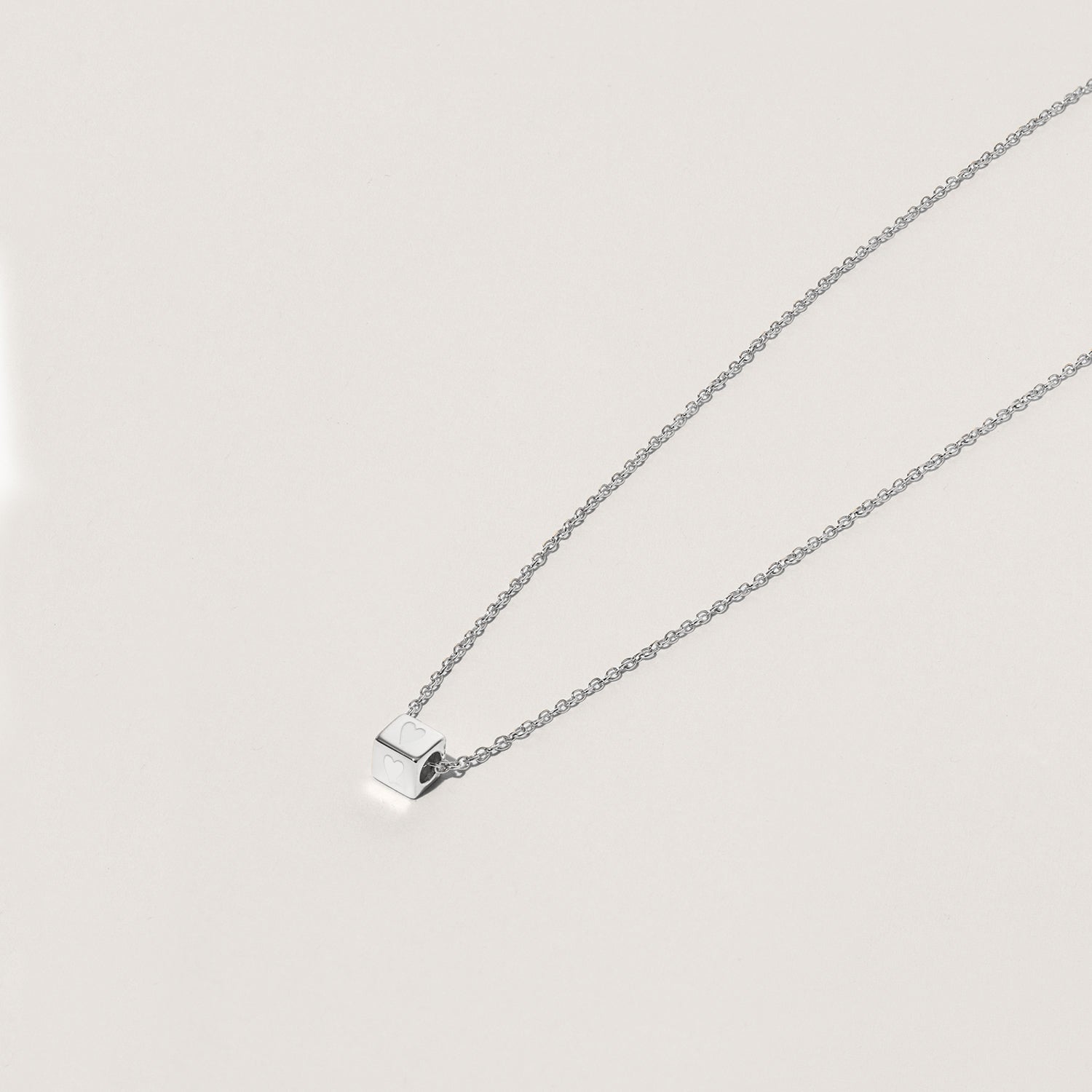 Cube with Anchor Chain Necklace