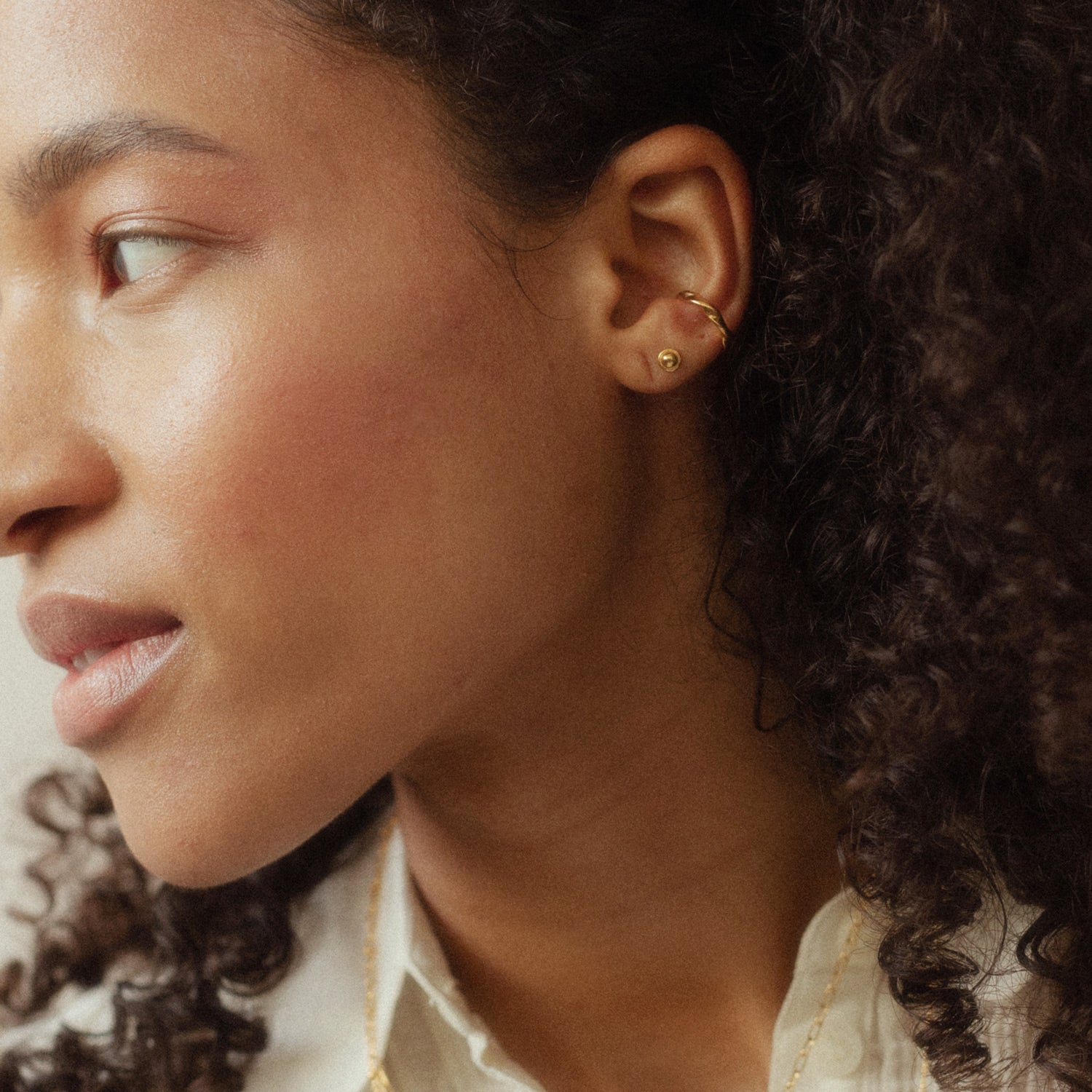 Fluid Stud Earrings | 14k Gold