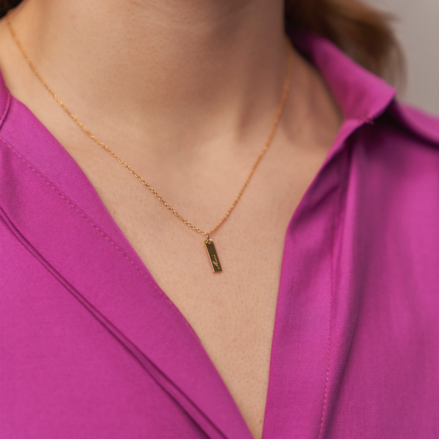 Engravable Bar Necklace