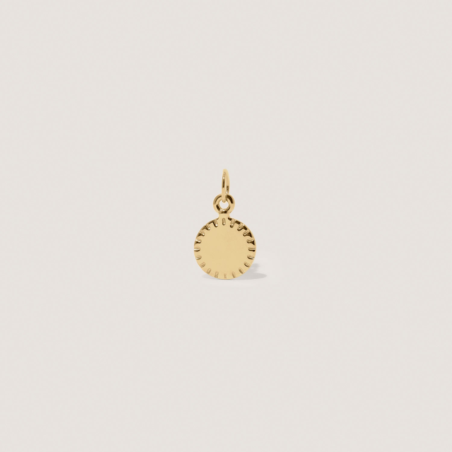 Engravable Biscuit Tag Pendant Round | 14k Gold