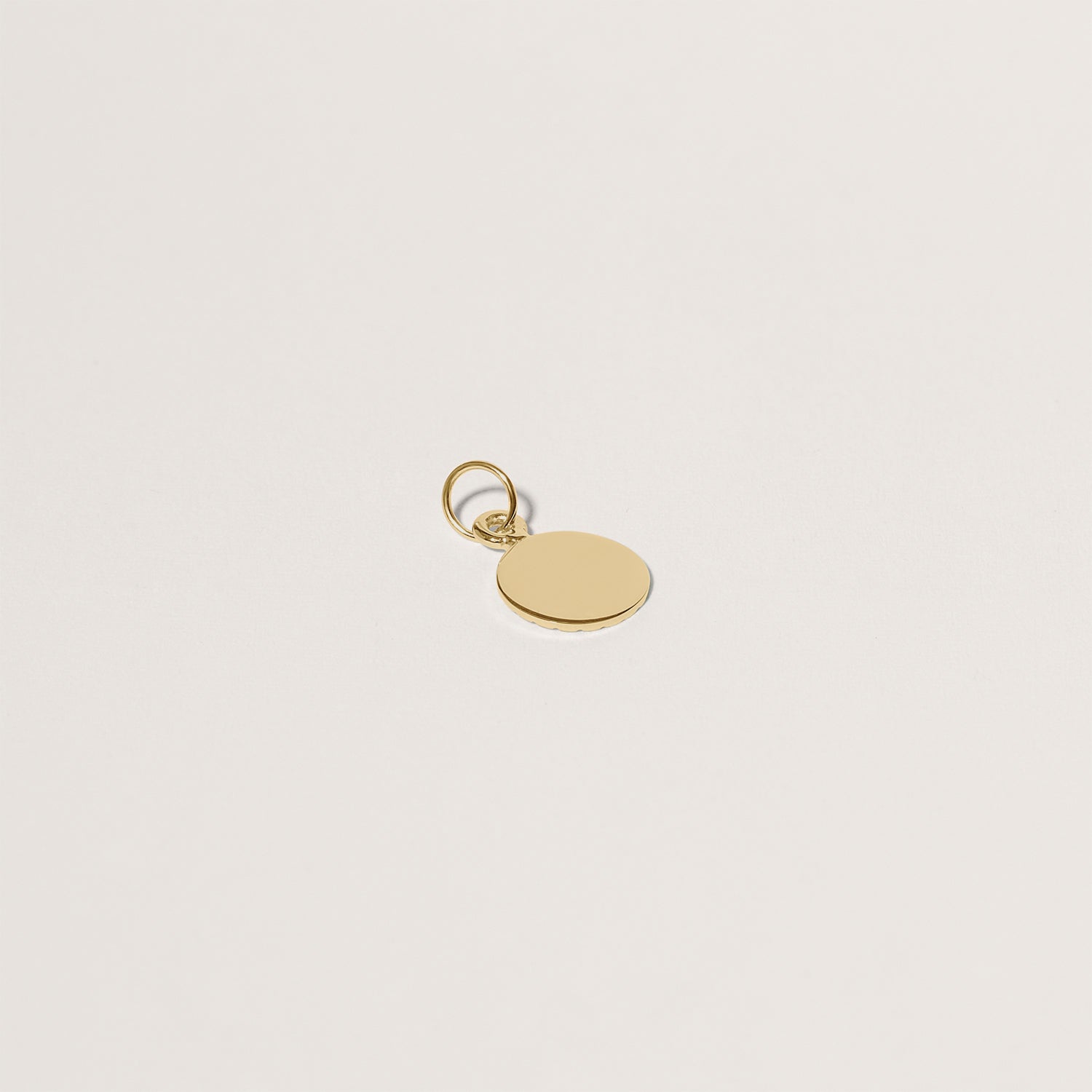Engravable Biscuit Tag Pendant Round | 14k Gold