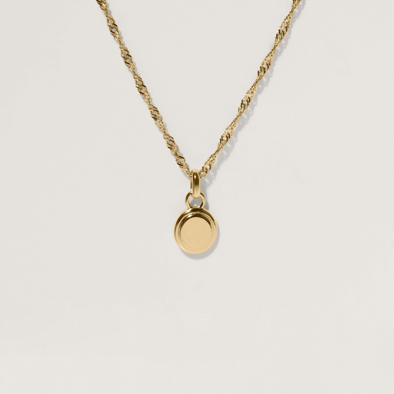 Engravable Emblem Necklace | 14k Gold