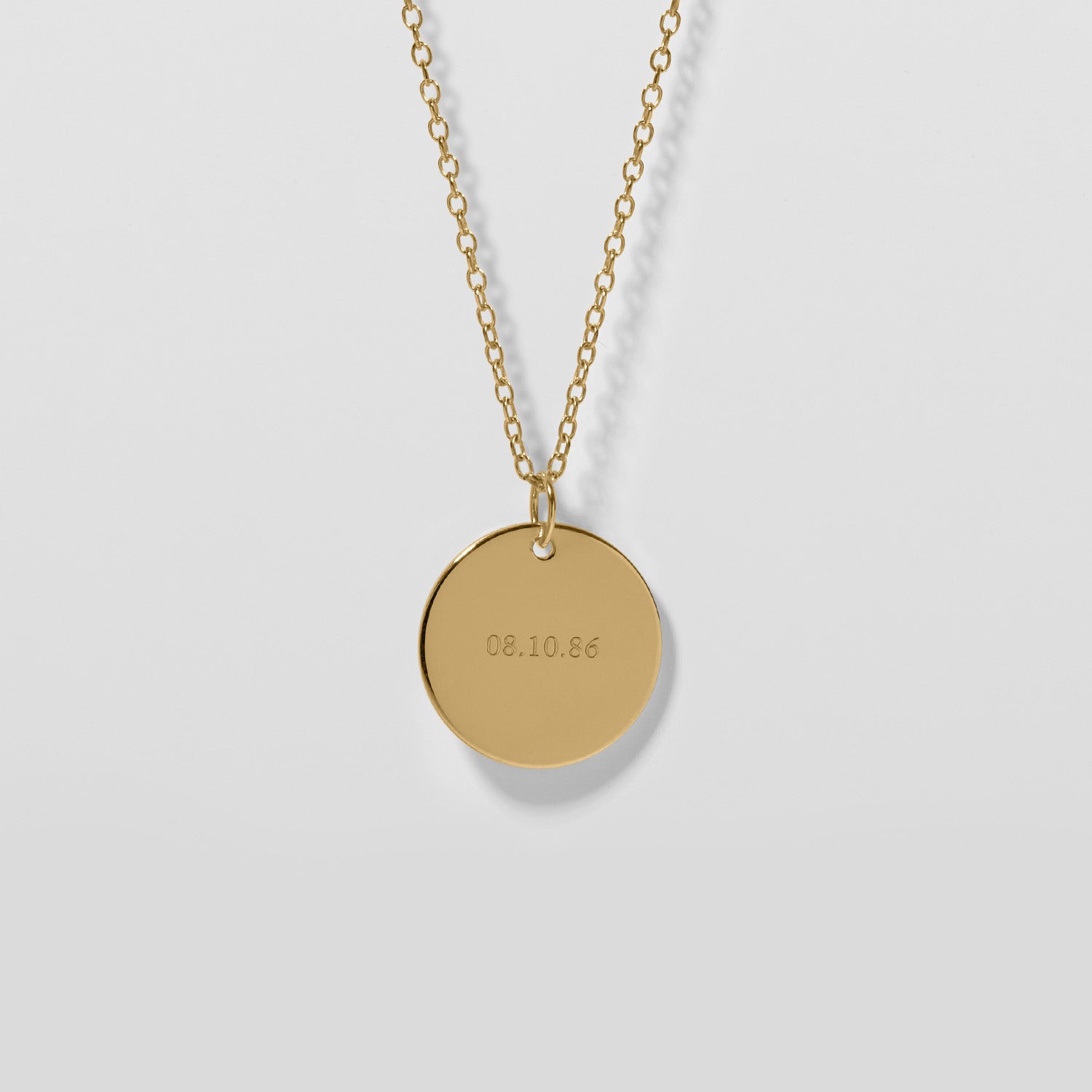 Engravable Plate Necklace | 14k Gold