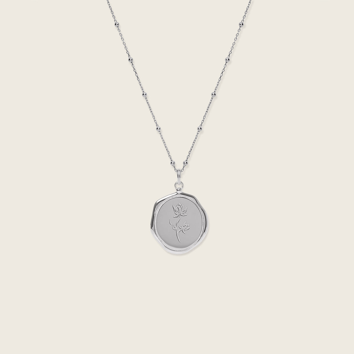 Floral Large Seal Necklace