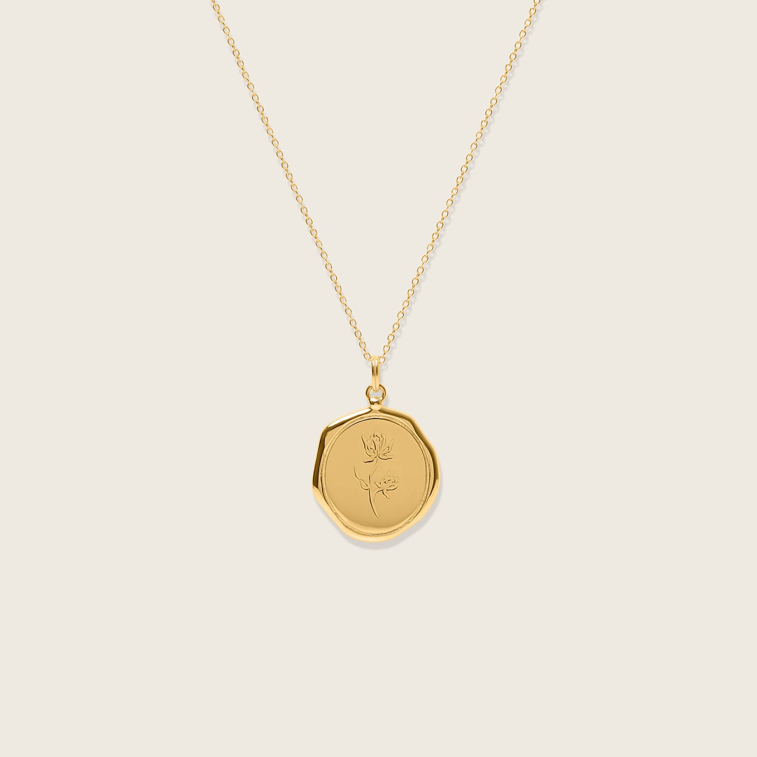 Floral Large Seal Necklace