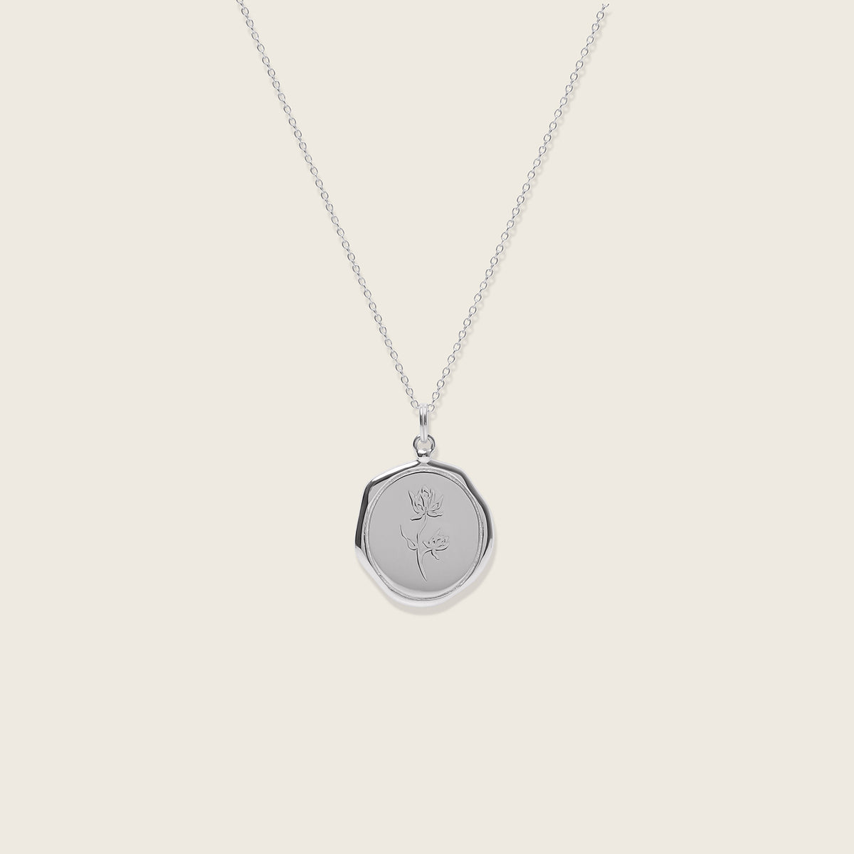 Floral Large Seal Necklace