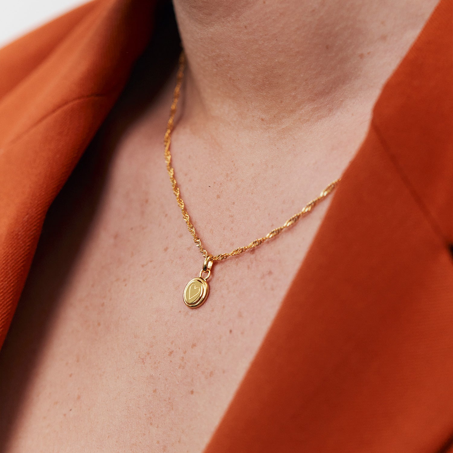 Heart Emblem Necklace | 14k Gold